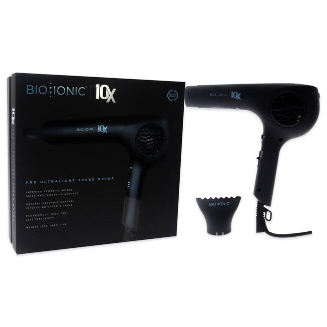 10x Pro Ultra Light Speed Dryer - Black by Bio Ionic for Women - 1 Pc Hair Dryer, See Description, alternate image number 1