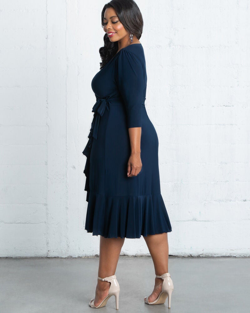 Whimsy Wrap Dress, Nouveau Navy, alternate image number 1