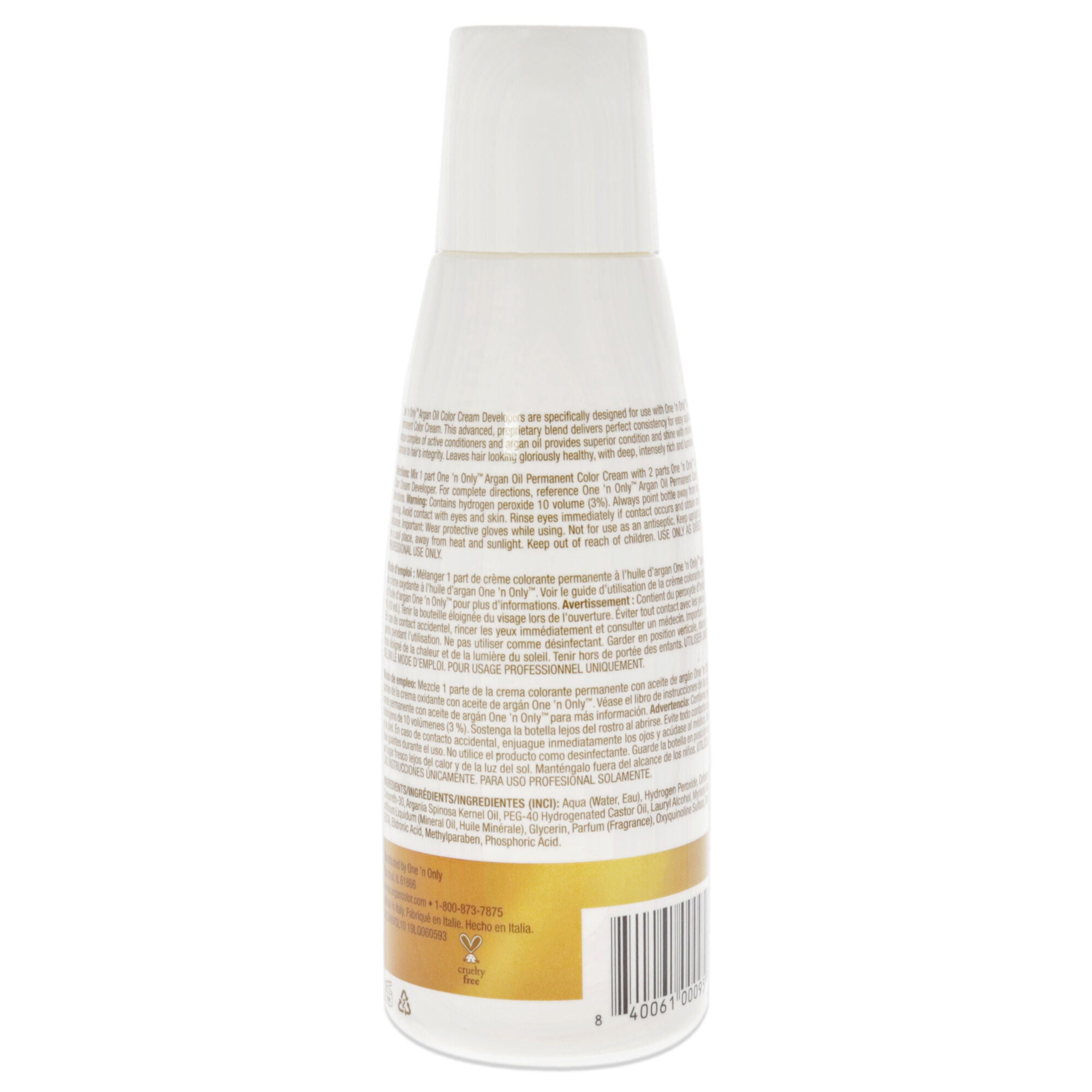 Argan Oil Hair Color Cream Developer - 10 Volume by One n Only for Unisex - 6 oz Lightener, See Description, alternate image number 2