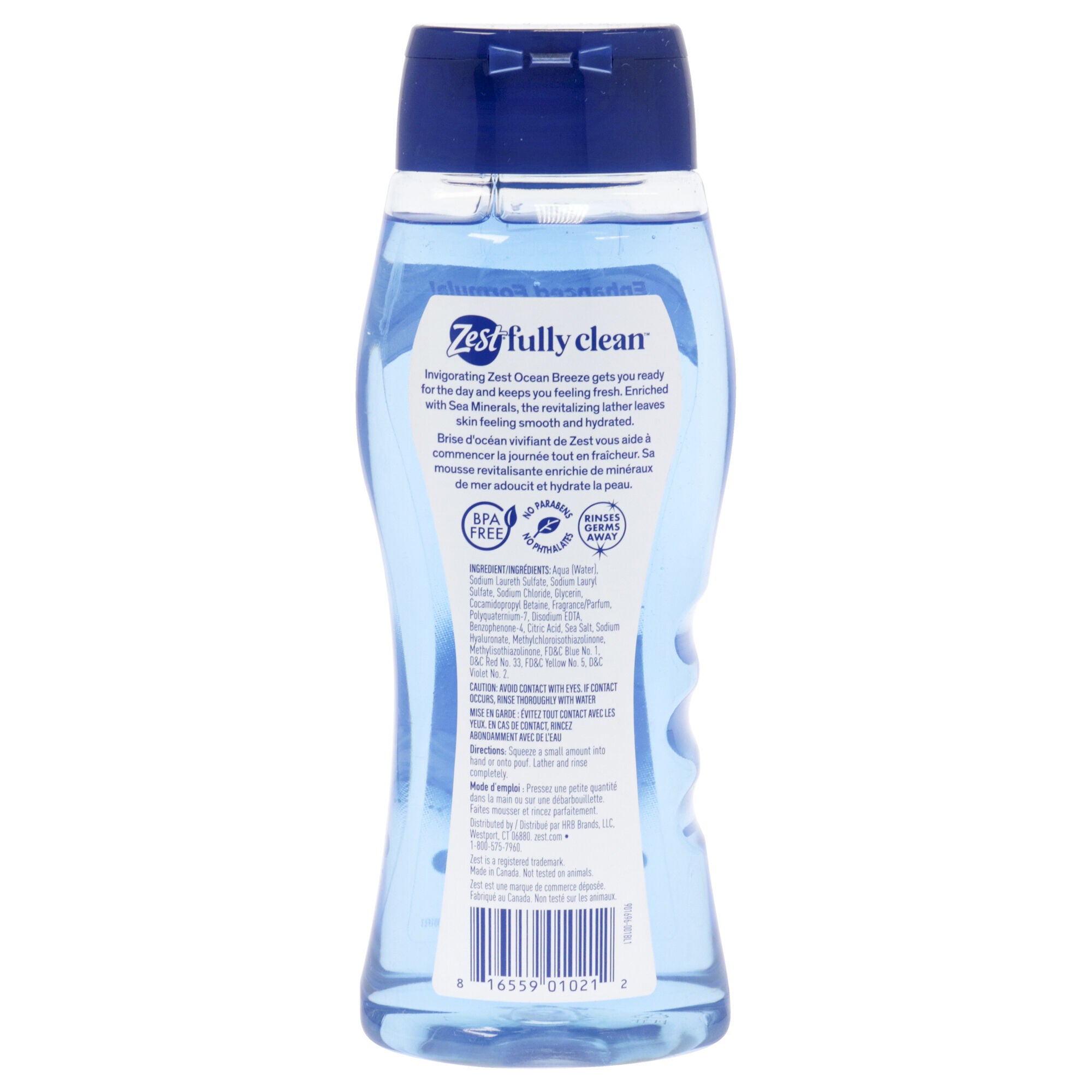 Refreshing Body Wash - Ocean Breeze by Zest for Women - 20 oz Body Wash, See Description, alternate image number 1
