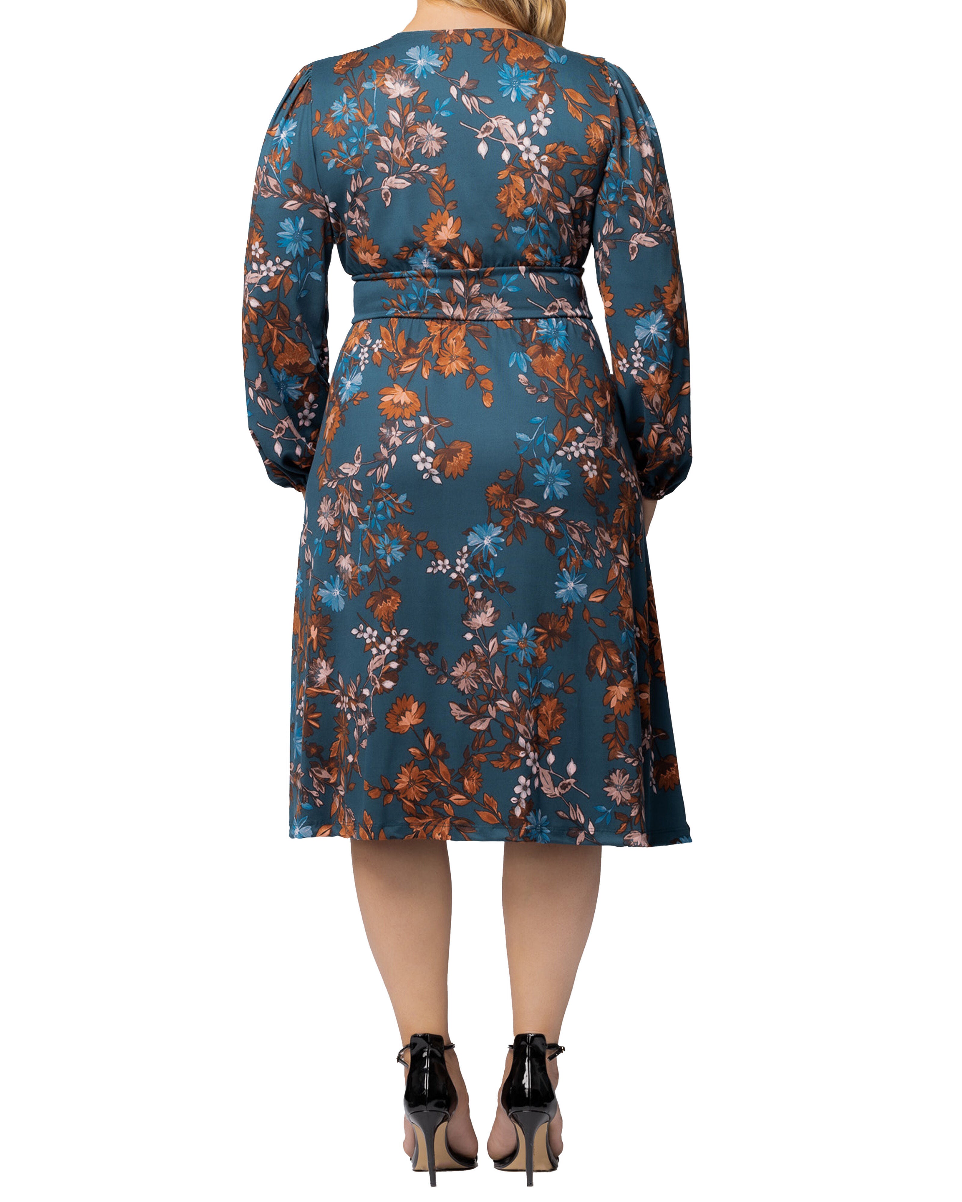 Diana Long Sleeve Dress, TEAL BLUE ASTERS / Teal, alternate image number 1