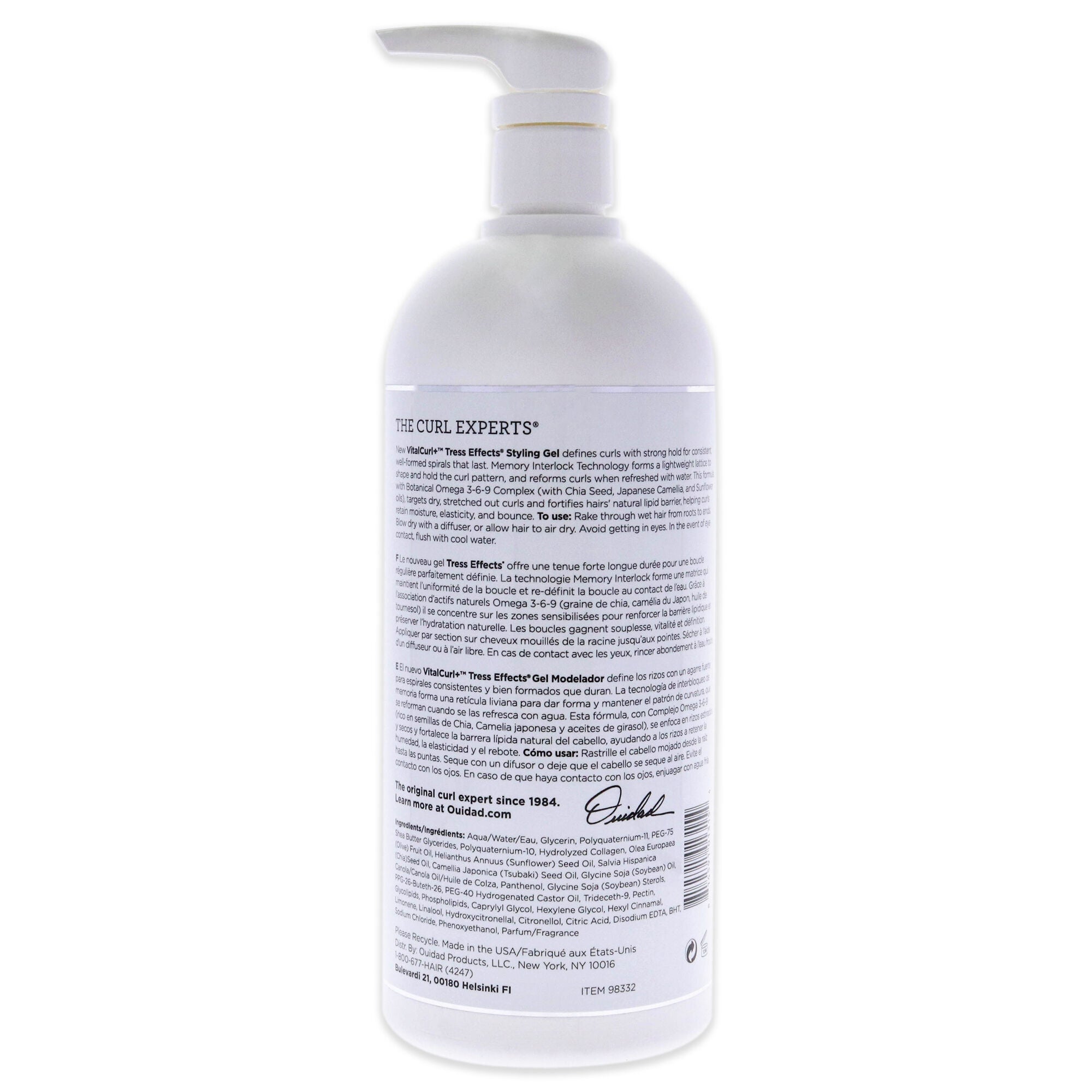 VitalCurl Plus Tress Effects Styling Gel by Ouidad for Unisex - 33.8 oz Gel, , alternate image number 3