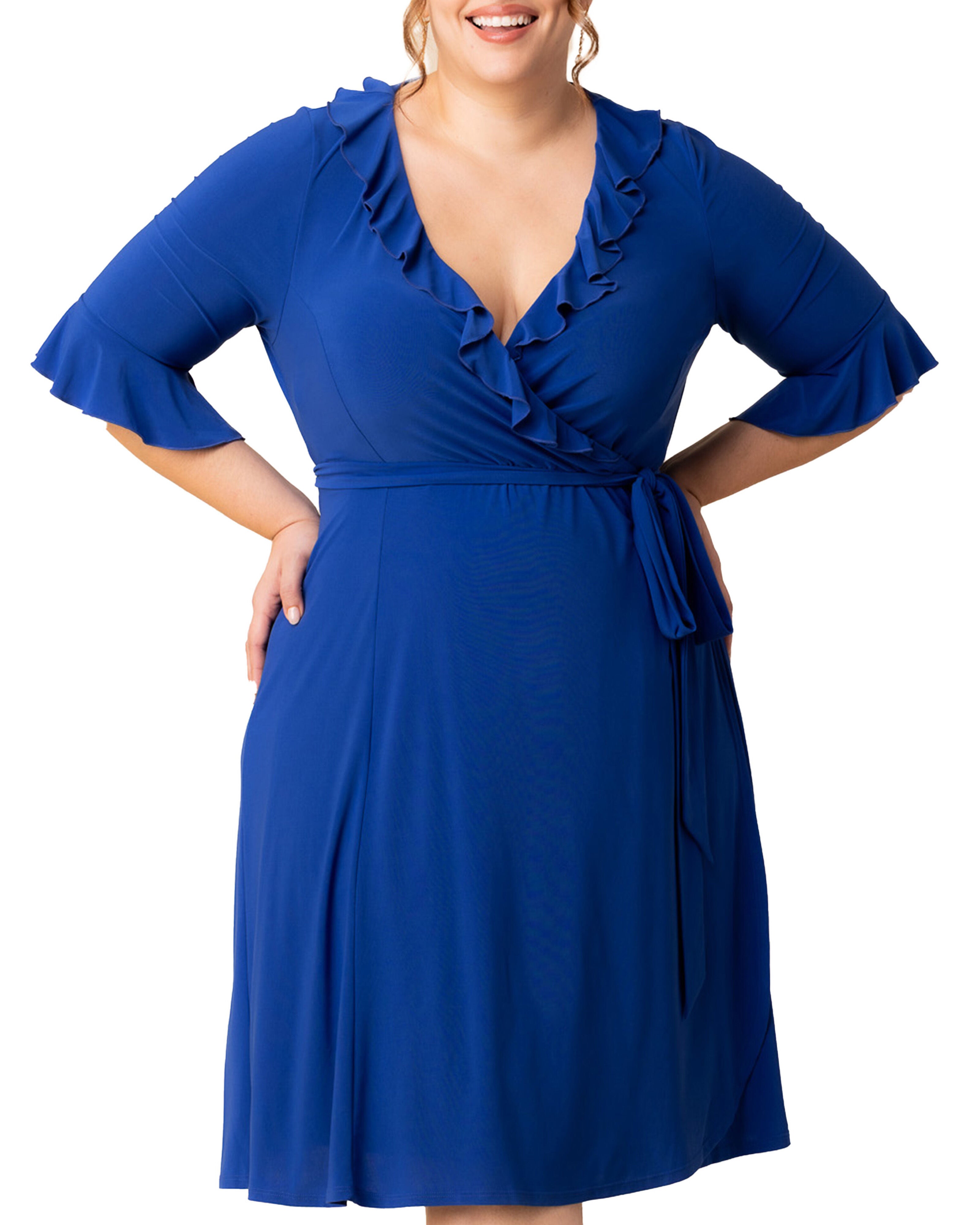 Barcelona Wrap Dress, COBALT BLUE / Cobalt, alternate image number 2
