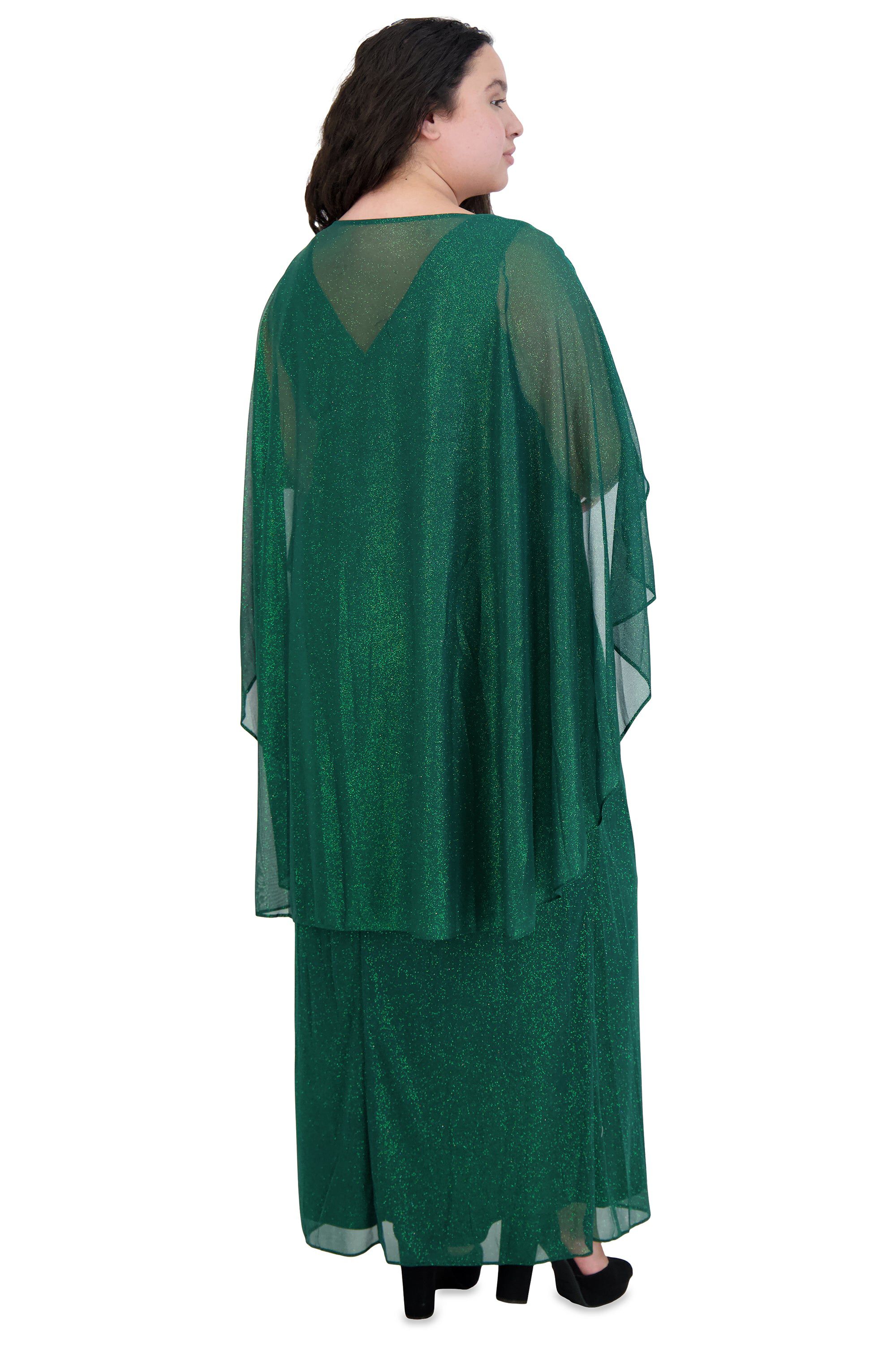 Empire Waist Gown with Cape Attachment - Plus, , alternate image number 1