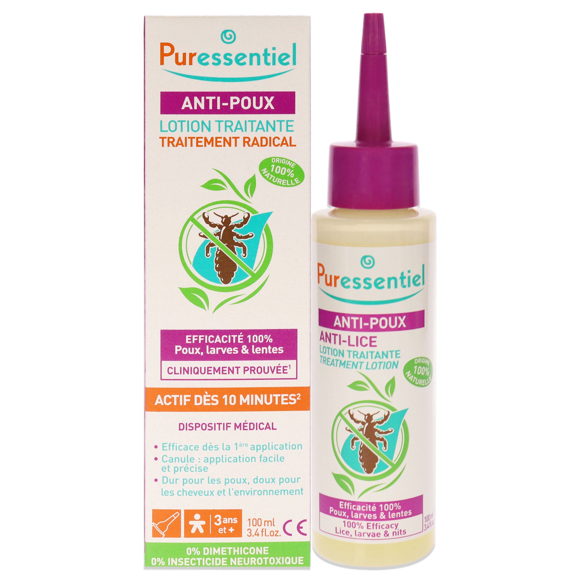 Anti-Lice Treatment Lotion by Puressentiel for Unisex - 3.4 oz Treatment, See Description, hi-res image number 0