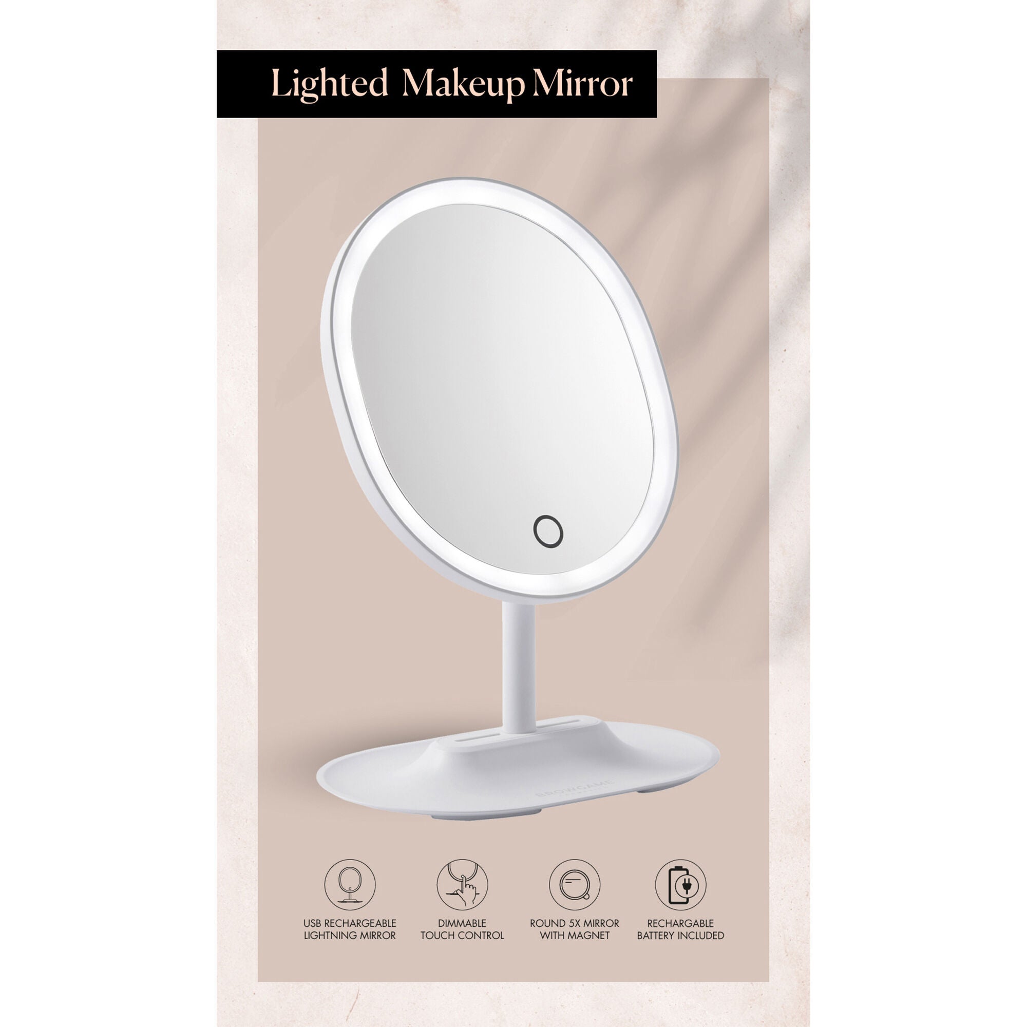 Original Lighted Makeup Mirror by Browgame for Women - 1 Pc Mirror, See Description, alternate image number 4