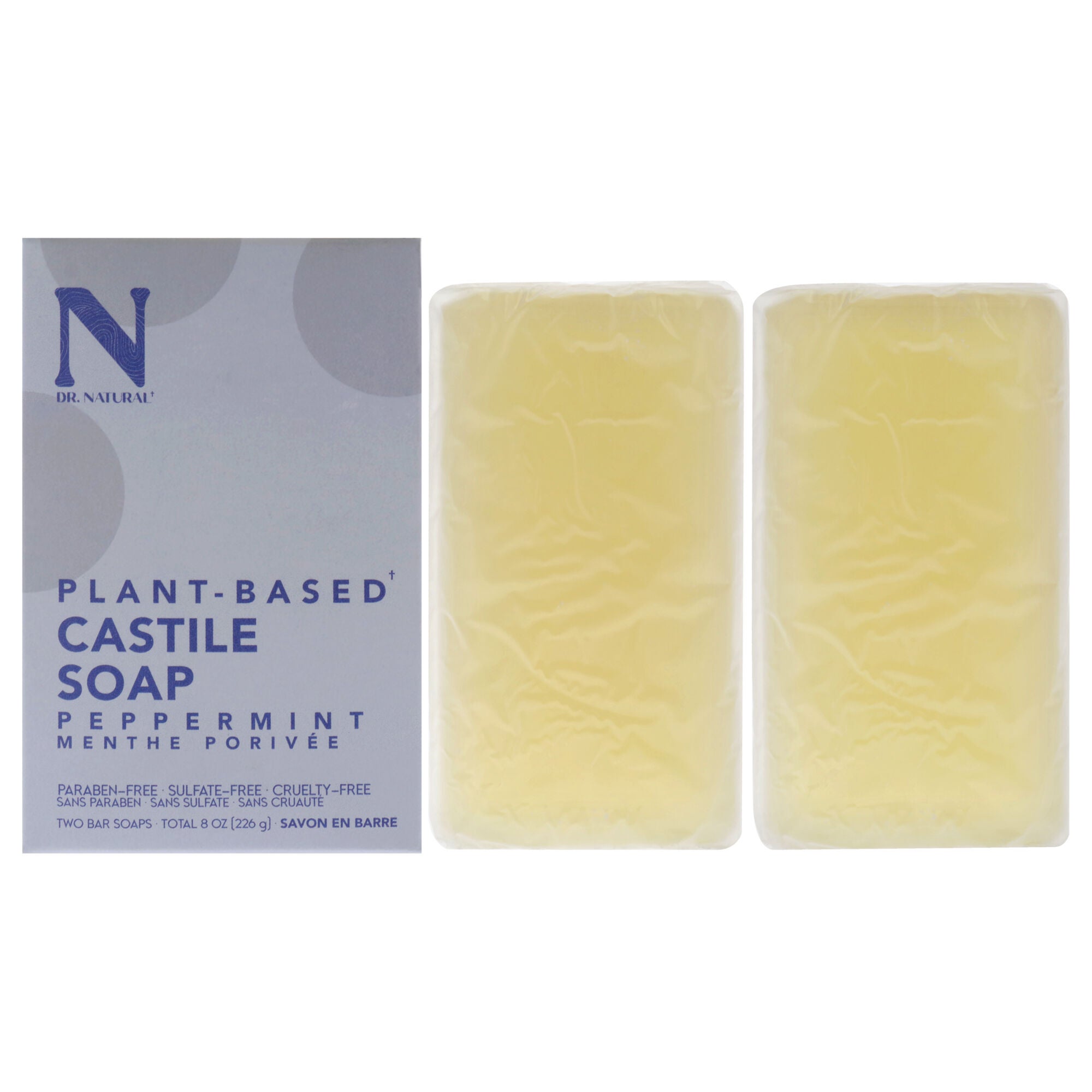 Castile Bar Soap - Peppermint by Dr. Natural for Unisex - 2 x 8 oz Soap, See Description, hi-res image number 0