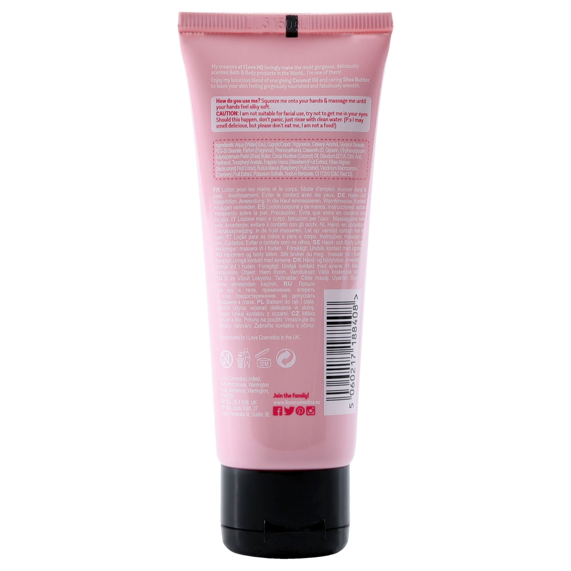 Super Soft Hand Lotion - Strawberries and Cream by I Love Cosmetics for Women - 2.5 oz Lotion, See Description, alternate image number 2