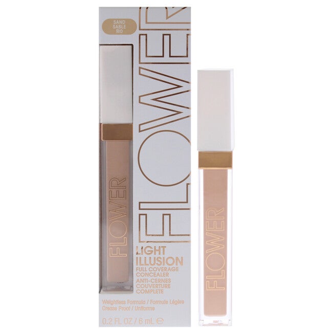 Light Illusion Full Coverage Concealer - M0 Sand by Flower Beauty for Women - 0.2 oz Concealer, NA, hi-res image number null