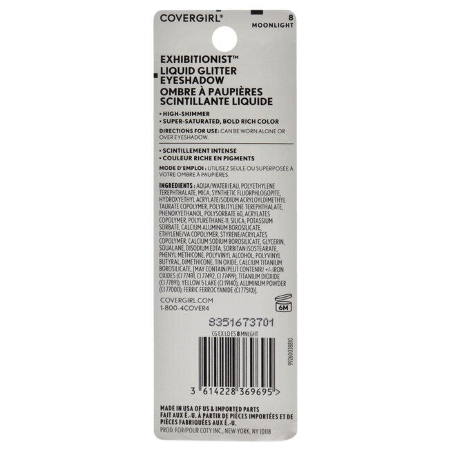 Exhibitionist Liquid Glitter Eyeshadow - 8 Moonlight by CoverGirl for Women - 0.13 oz Eye Shadow, , alternate image number null