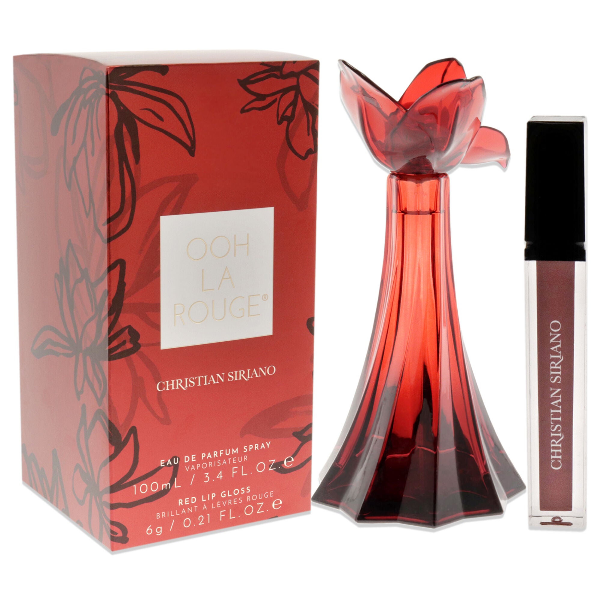 Ooh La Rouge by Christian Siriano for Women - 2 Pc Gift Set 3.4 oz EDP Spray, 0.21oz Red Lip Gloss, Clear, alternate image number 2