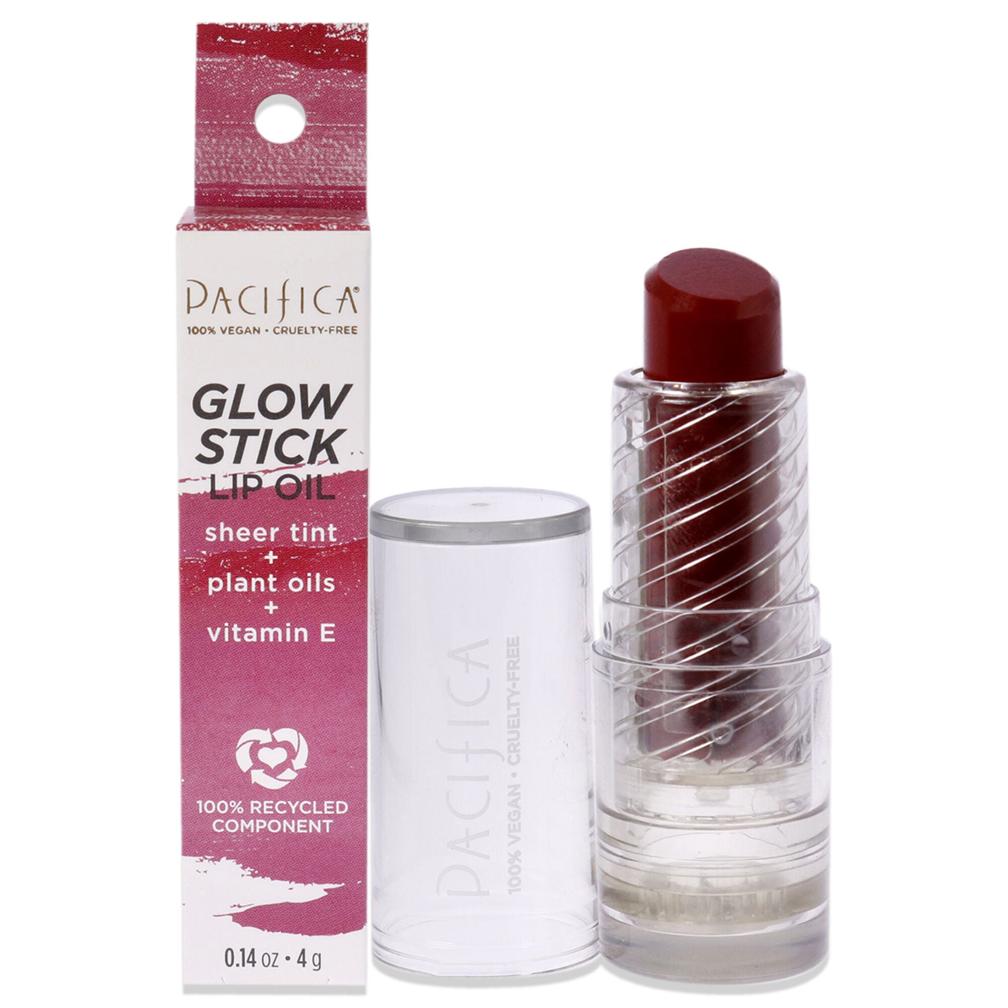 Glow Stick Lip Oil - Crimson Crush by Pacifica for Women - 0.14 oz Lip Oil, See Description, hi-res image number 0