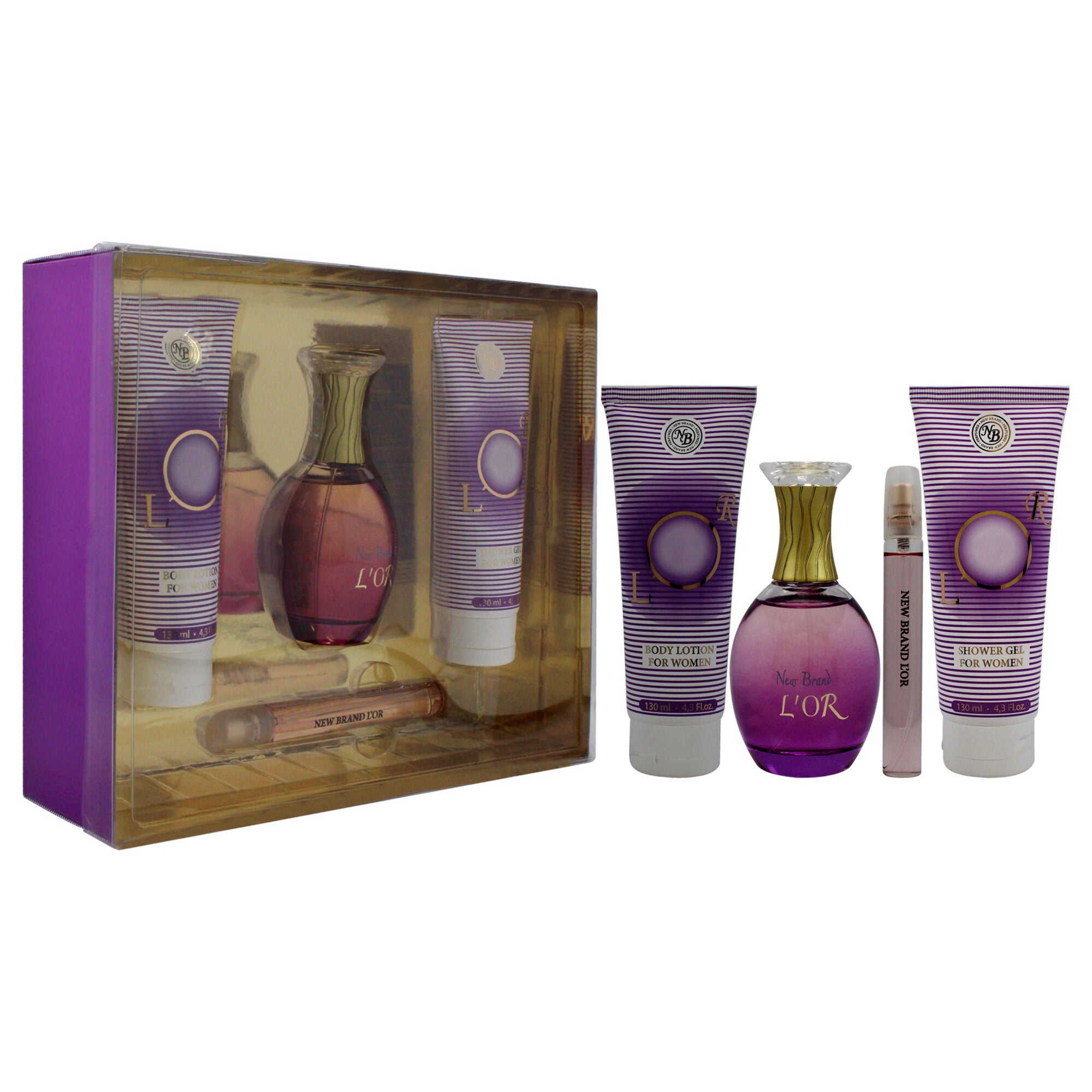 Lor by New Brand for Women - 4 Pc Gift Set 3.3oz EDP Spray, 0.5oz EDP Spray, 4.3oz Shower Gel, 4.3oz Body Lotion, , alternate image number 6