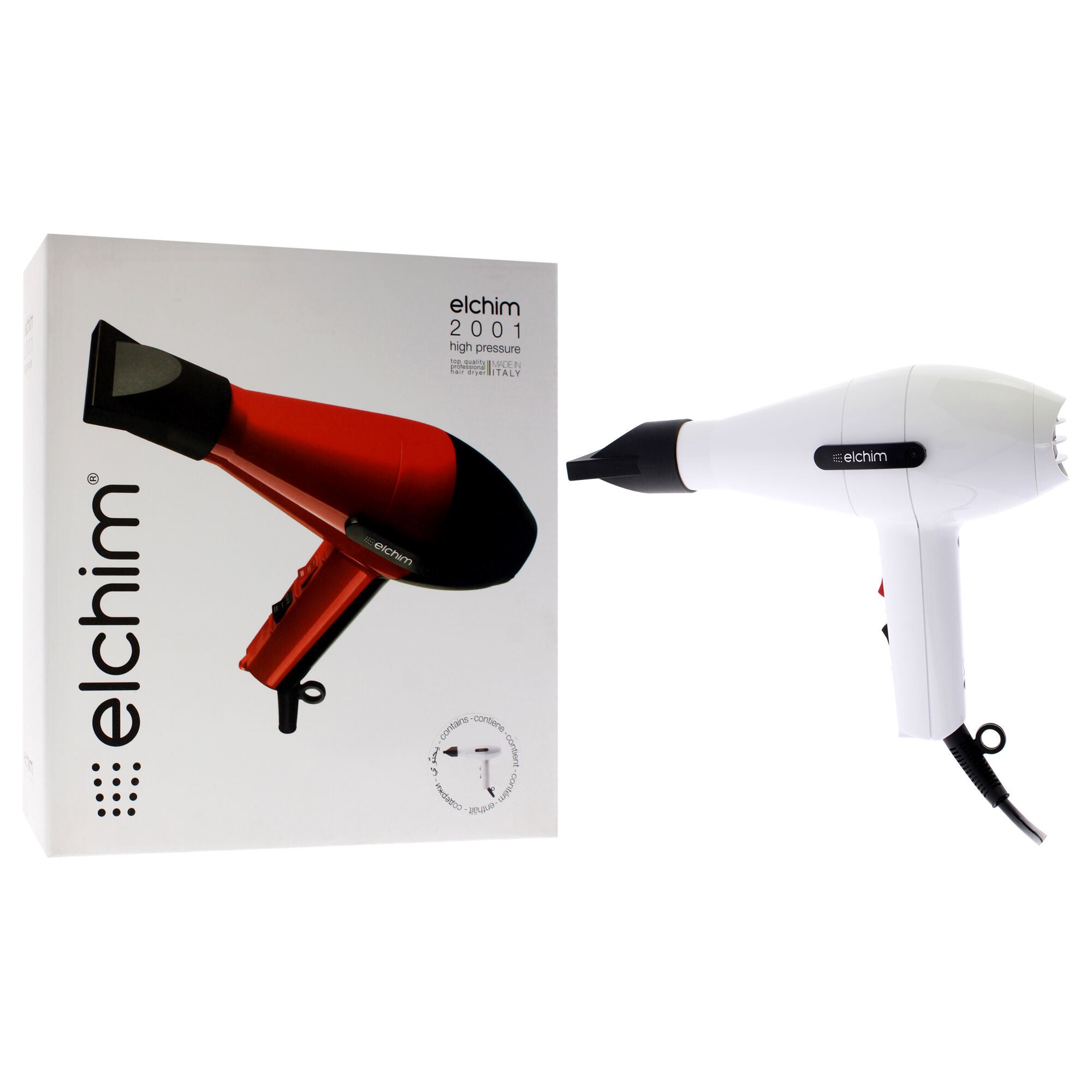 2001 High Pressure Hair Dryer - White by Elchim for Unisex - 1 Pc Hair Dryer, See Description, alternate image number 1
