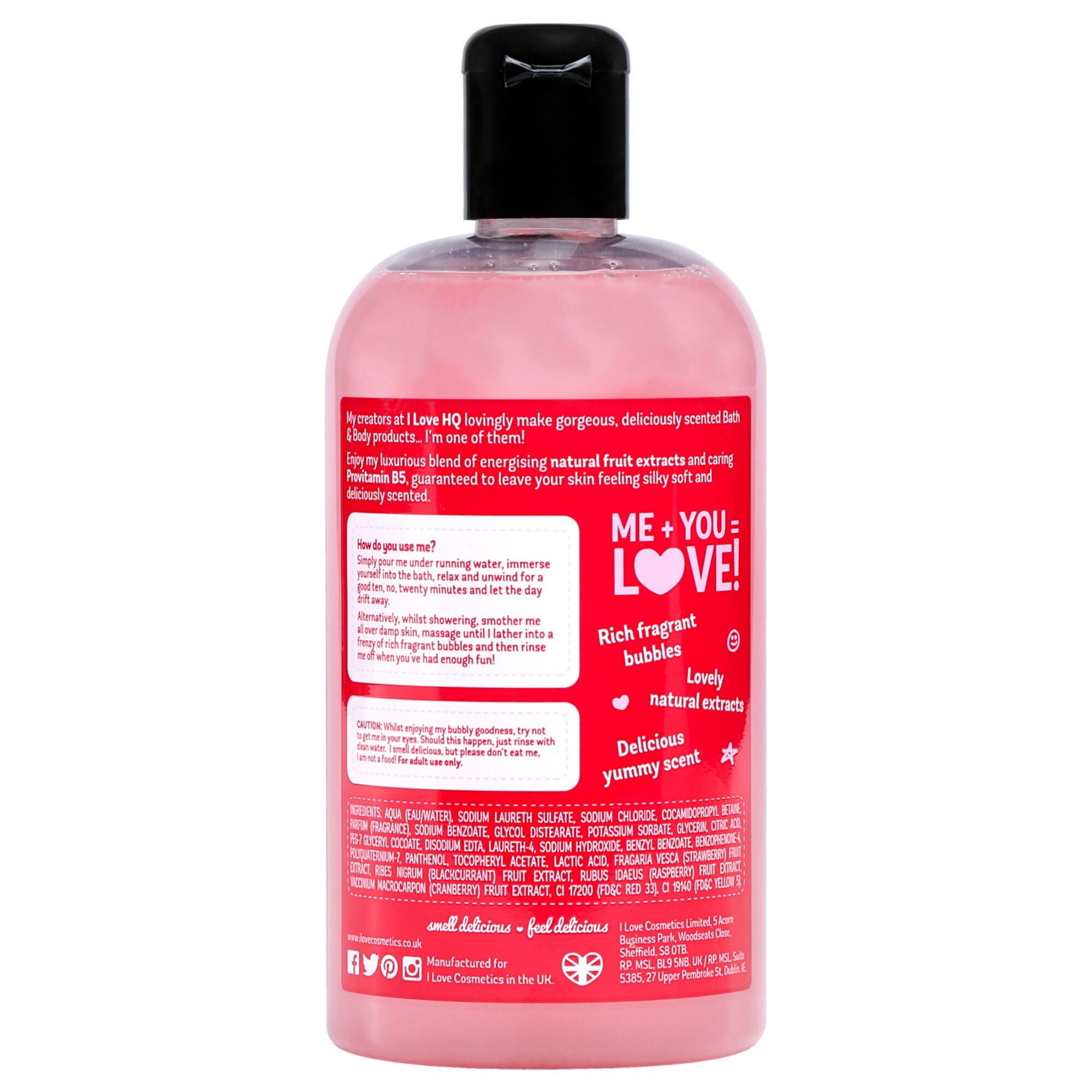 Bath and Shower Creme - Strawberries and Cream by I Love Cosmetics for Women - 16.9 oz Shower Cream, See Description, alternate image number 2