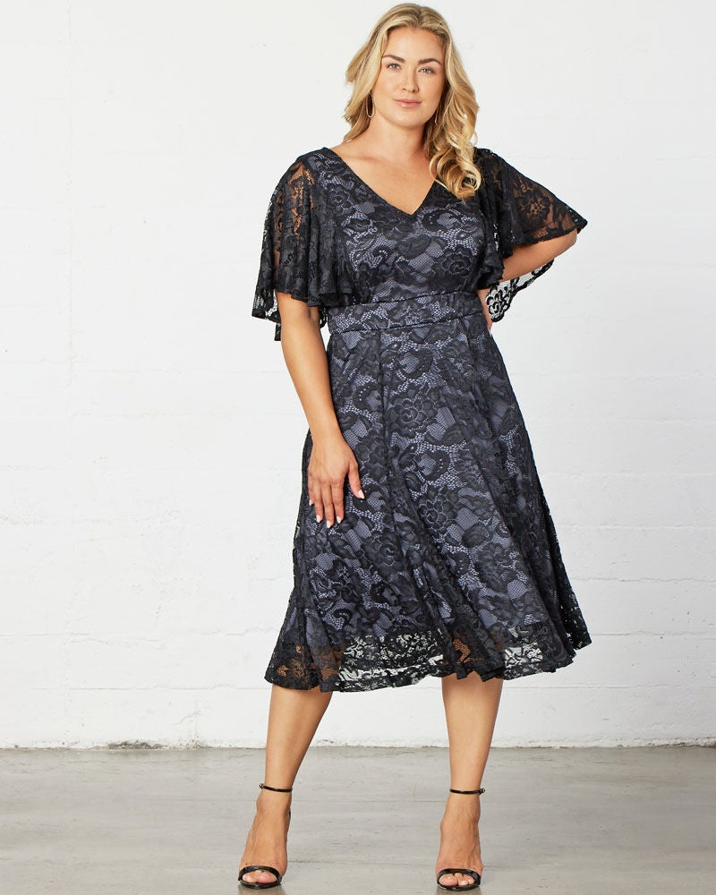 Charcoal gray cocktail dress top