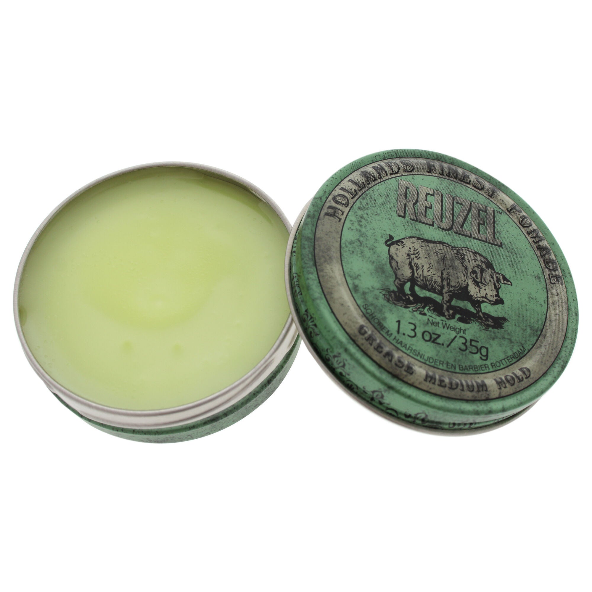 Green Grease Medium Hold Pomade by Reuzel for Men - 1.3 oz Pomade, See Description, hi-res image number 0