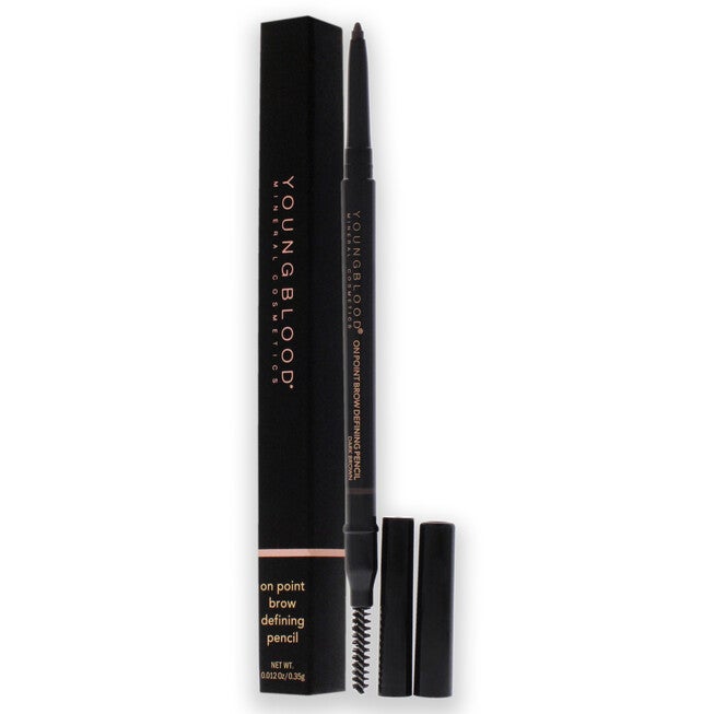On Point Brow Defining Pencil - Dark Brown by Youngblood for Women - 0.012 oz Eyebrow Pencil, See Description, alternate image number 3