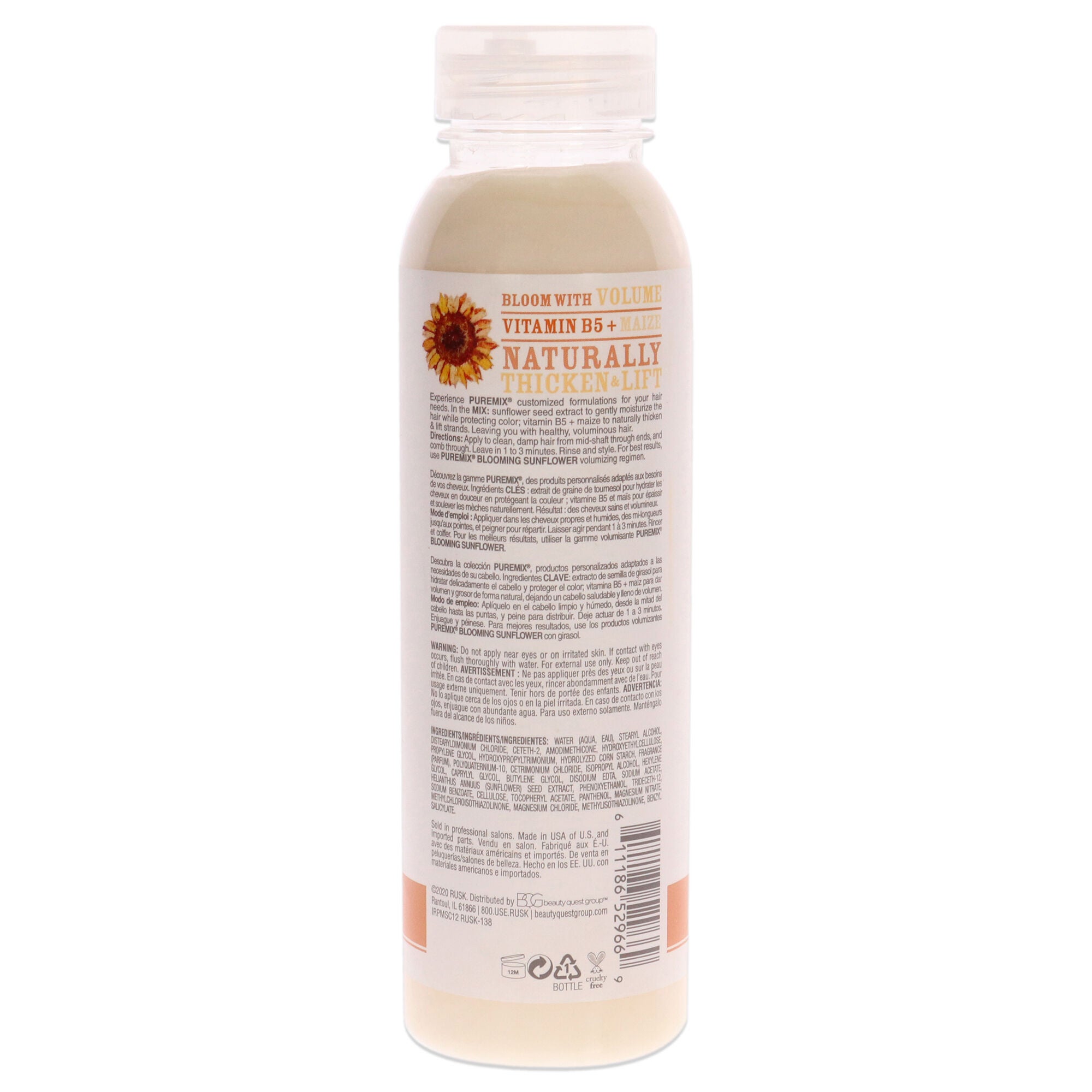 Puremix Blooming Sunflower Volumizing Conditioner - Fine Hair by Rusk for Unisex - 12 oz Conditioner, See Description, alternate image number 1