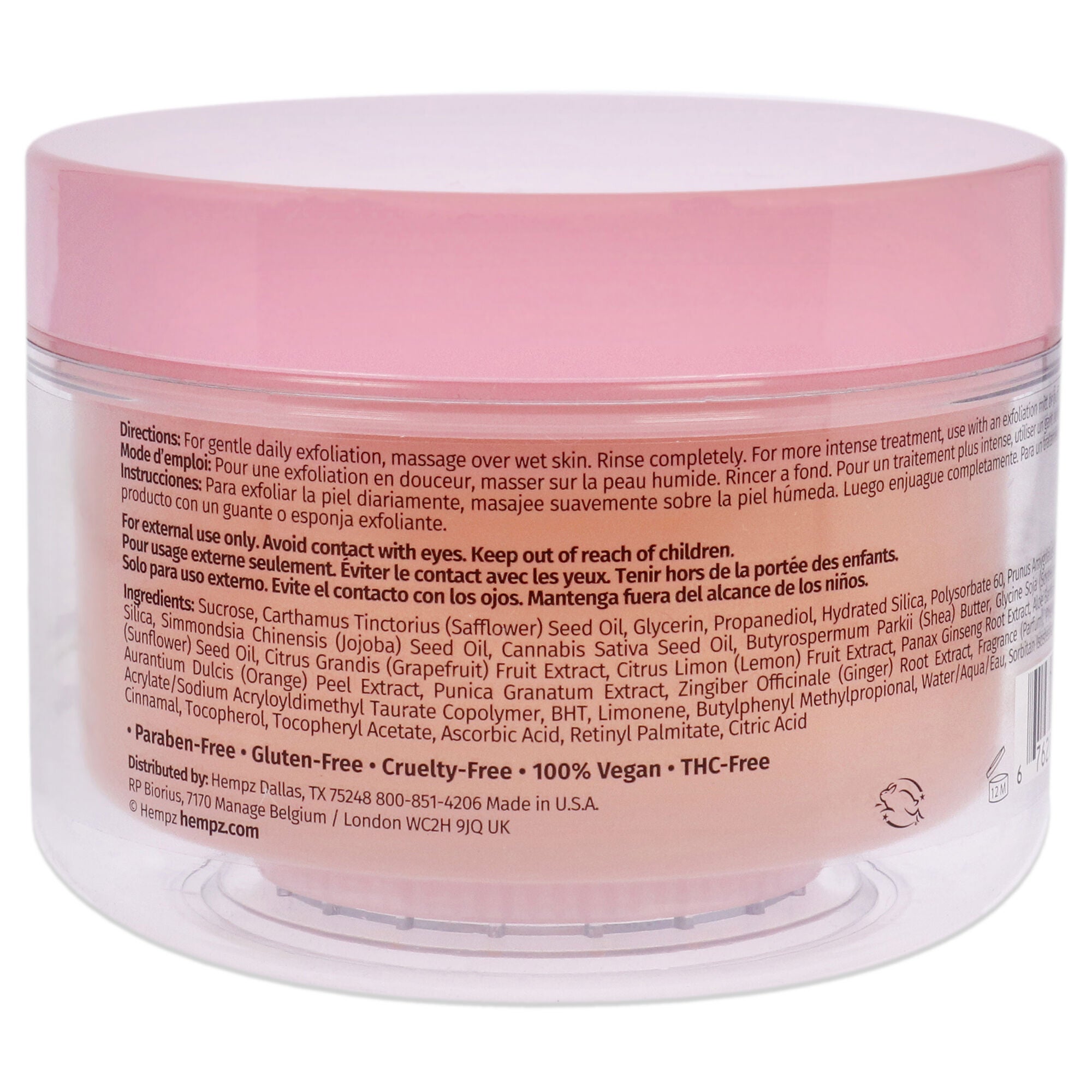 Pomegranate Herbal Sugar Body Scrub by Hempz for Unisex - 7.3 oz Scrub, , alternate image number 3