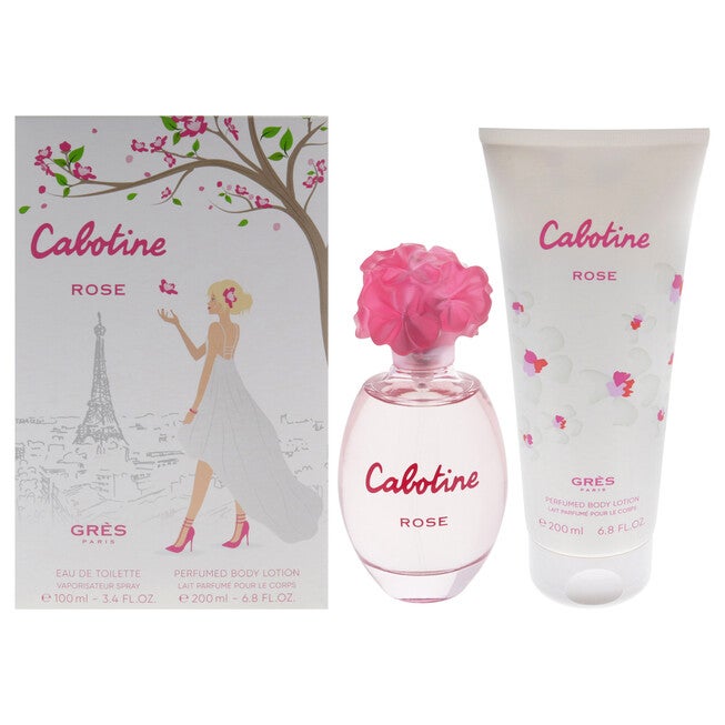Cabotine Rose by Parfums Gres for Women - 2 Pc Gift Set 3.4oz EDT Spray, 6.76oz Perfumed Body Lotion, NA, hi-res image number null