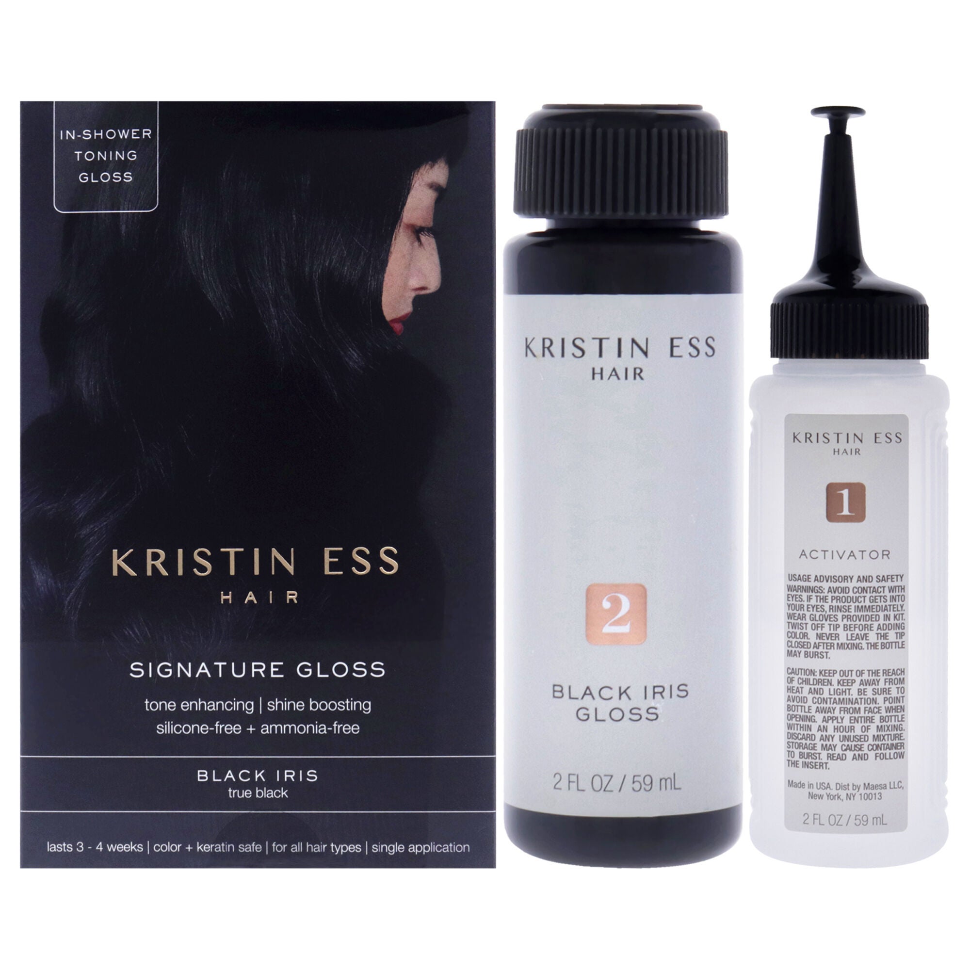 Signature Hair Gloss - Black Iris by Kristin Ess for Unisex - 1 Application Hair Color, See Description, hi-res image number 0