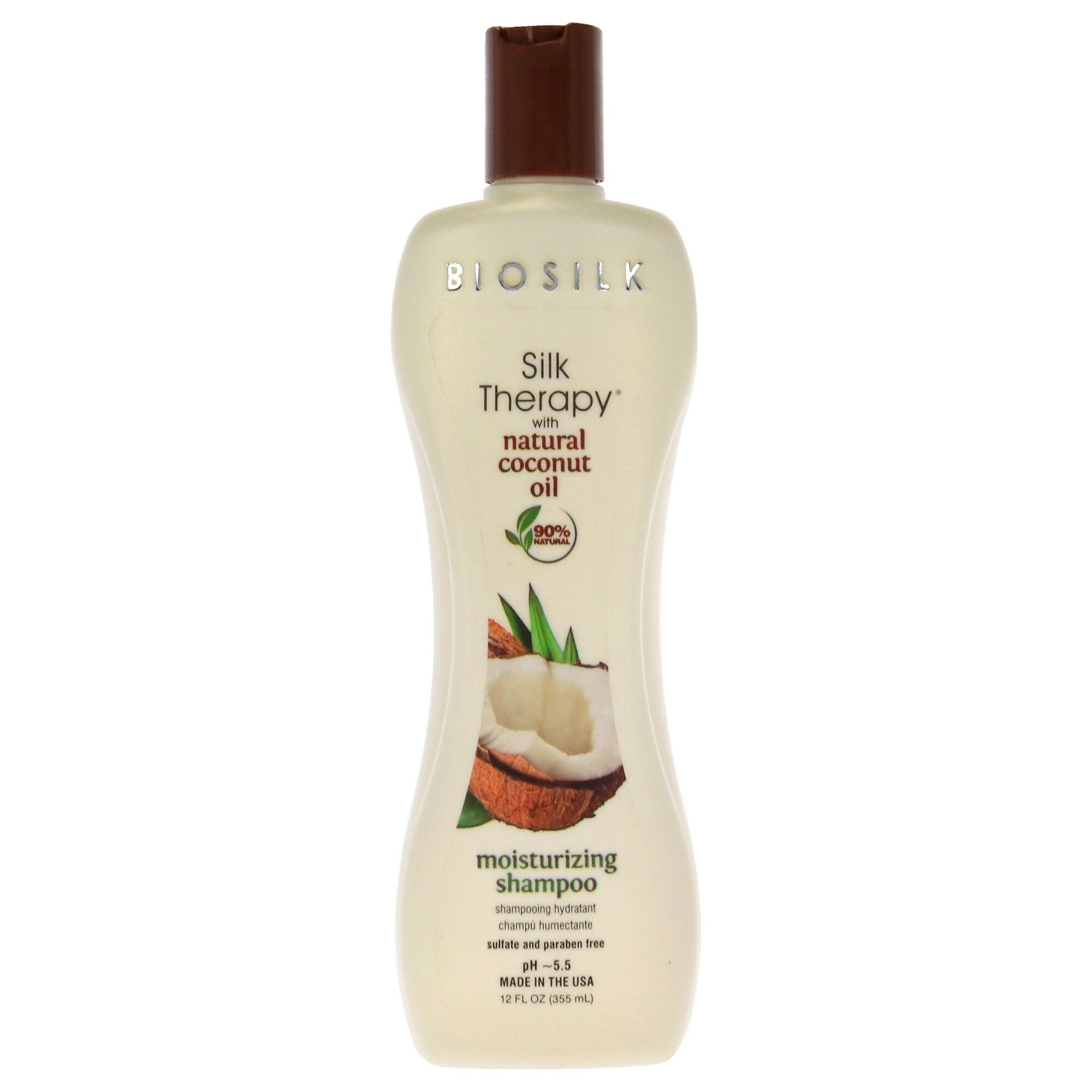 Silk Therapy with Organic Coconut Oil Moisturizing Shampoo by Biosilk for Unisex - 12 oz Shampoo, NA, hi-res image number 0