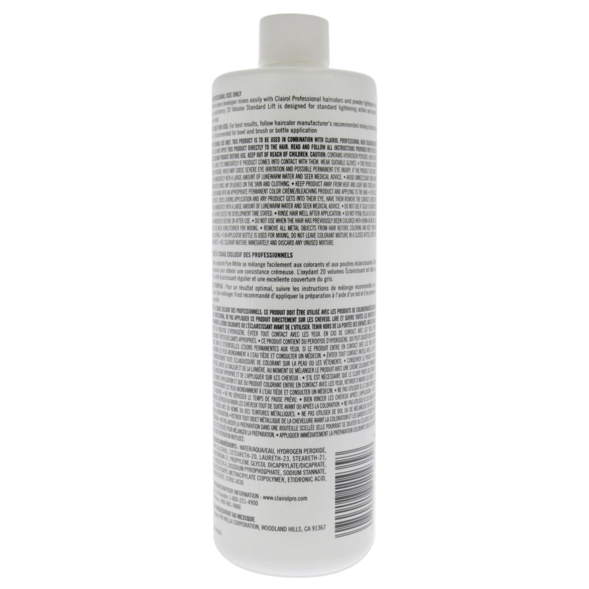 Pure White 20 Volume Creme Developer by Clairol for Unisex - 16 oz Lightener, See Description, alternate image number 1