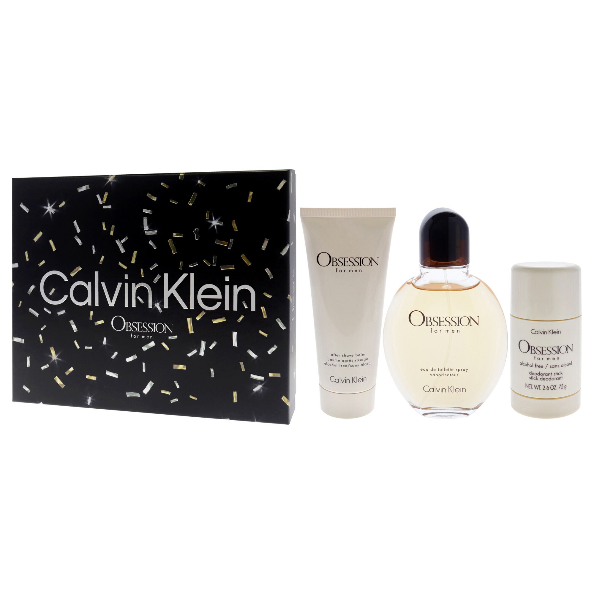Obsession by Calvin Klein for Men - 3 Pc Gift Set 4oz EDT Spray, 2.6oz Deodorant Stick, 3.3oz After Shave Balm, See Description, alternate image number 3