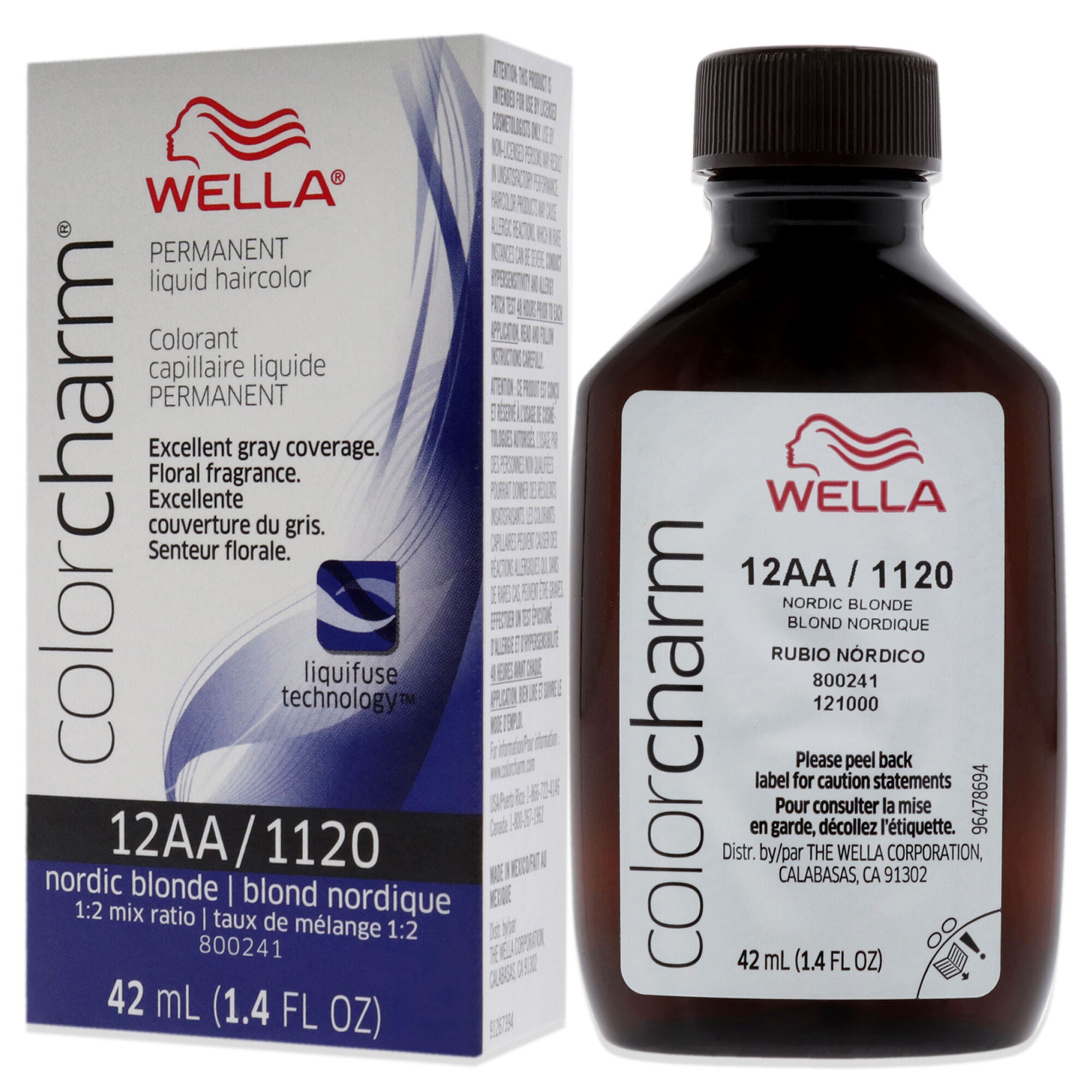 Color Charm Permanent Liquid Hair Color - 1120 12AA Nordic Blonde by Wella for Unisex - 1.42 oz Hair Color, See Description, alternate image number 3