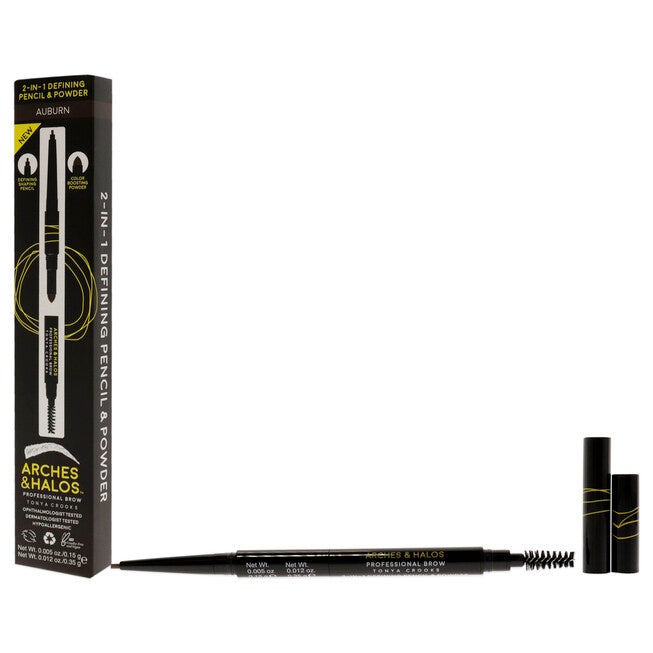 2-in-1 Defining Eyebrow Pencil and Powder - Auburn by Arches and Halos for Women - 0.017 oz Makeup, NA, alternate image number null