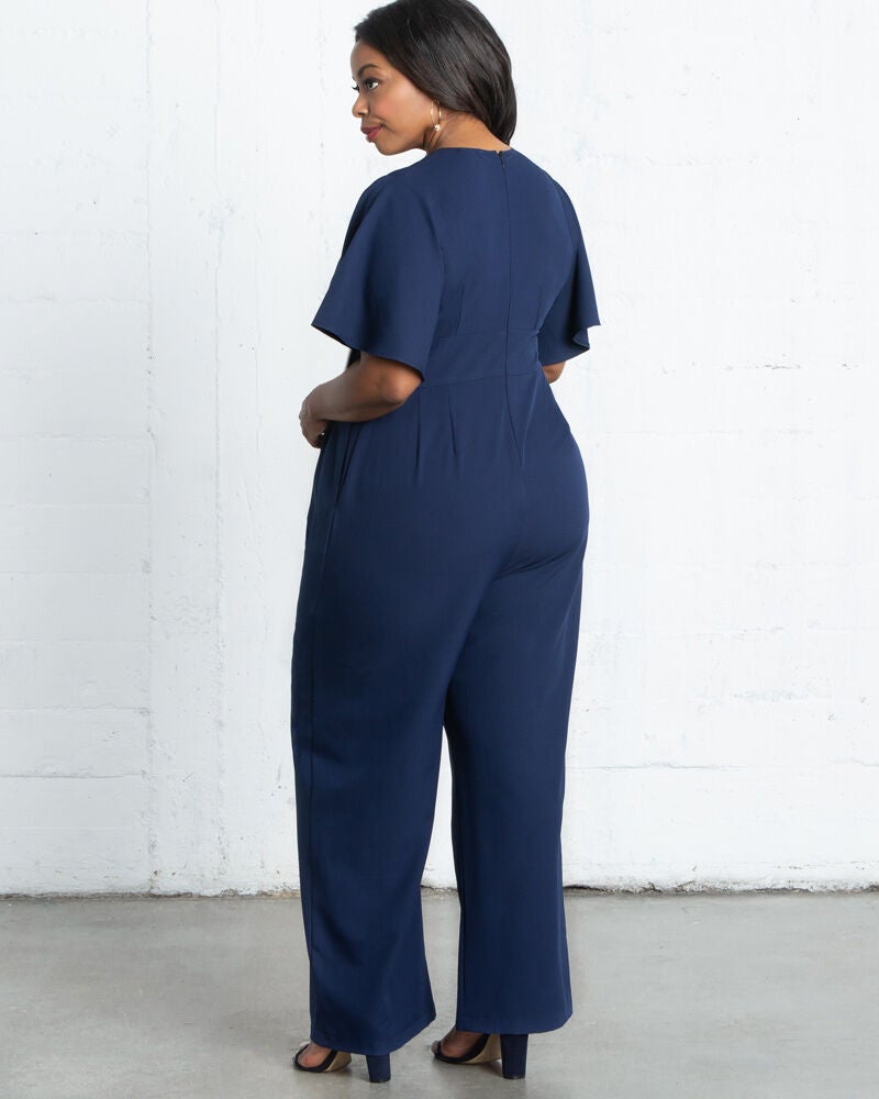 Charisma Crepe Jumpsuit, Nouveau Navy, alternate image number 1