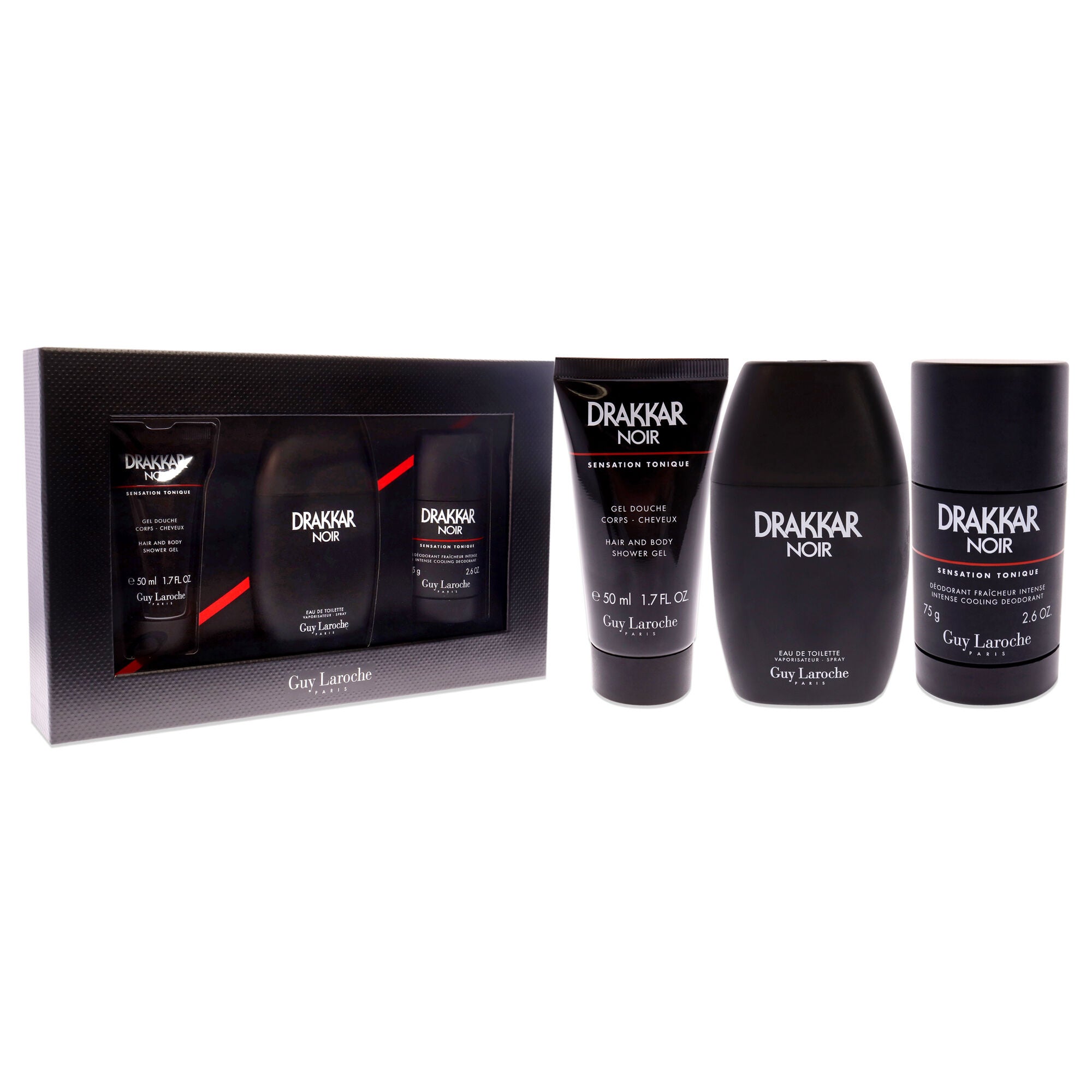 Drakkar Noir by Guy Laroche for Men - 3 Pc Gift Set 2021 - 3.4oz EDT Spray, 2.6oz Deodorant Stick, 1.7oz Shower Gel, , alternate image number 7
