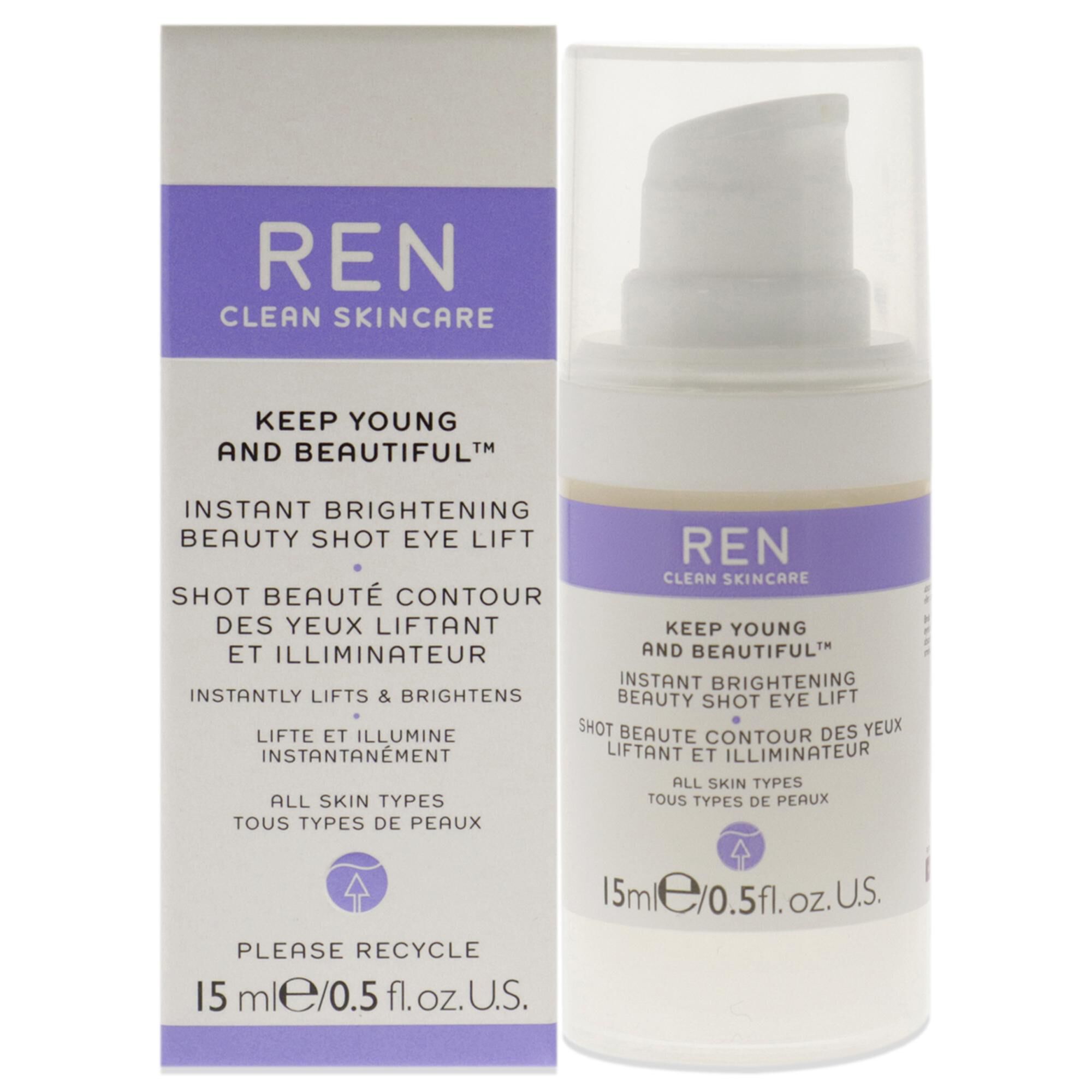 Keep Young and Beautiful Instant Brightening Beauty Shot Eye Lift by REN for Women - 0.5 oz Serum, , alternate image number 5