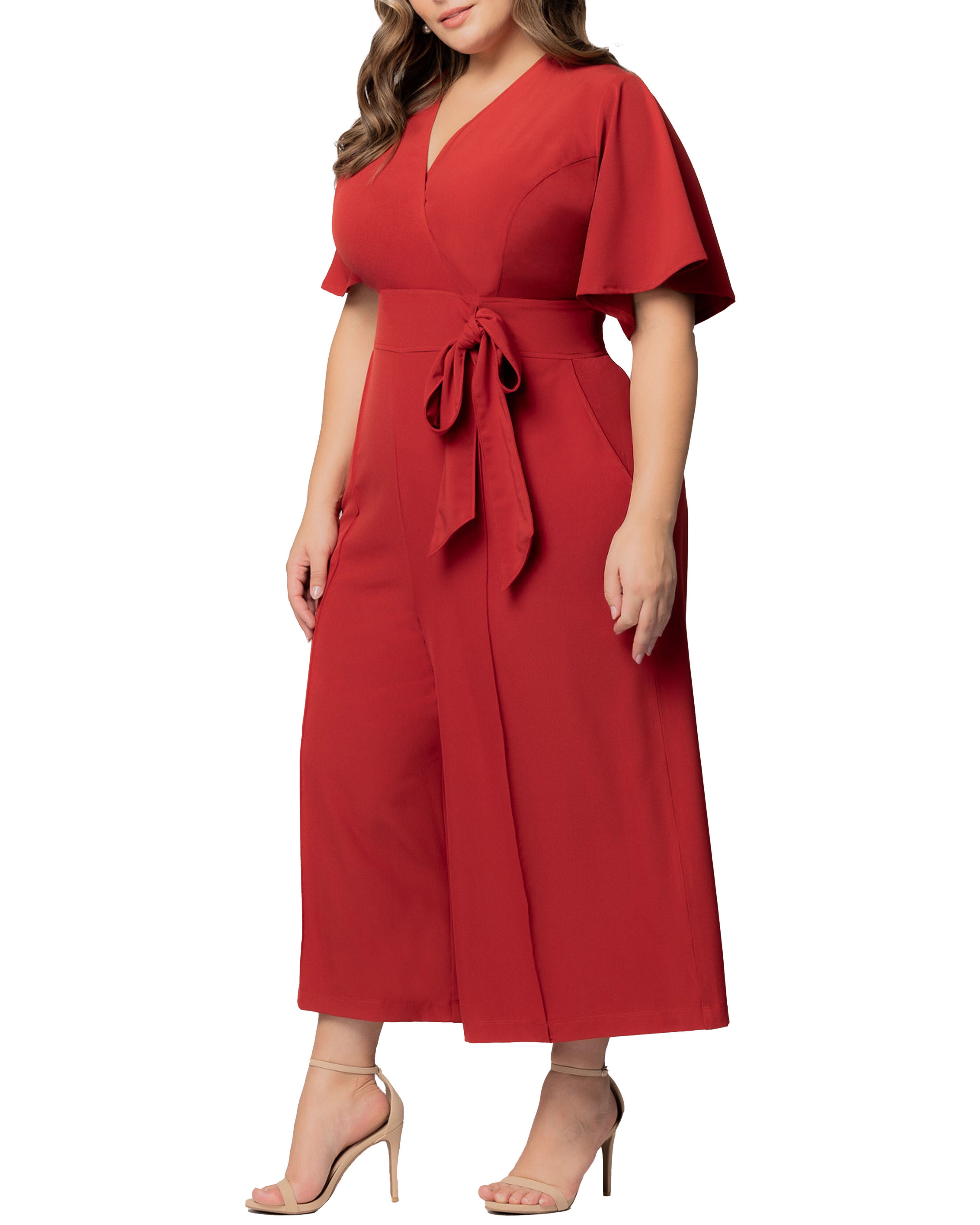 Evelyn Cropped Jumpsuit, PAPRIKA / Red, alternate image number 3