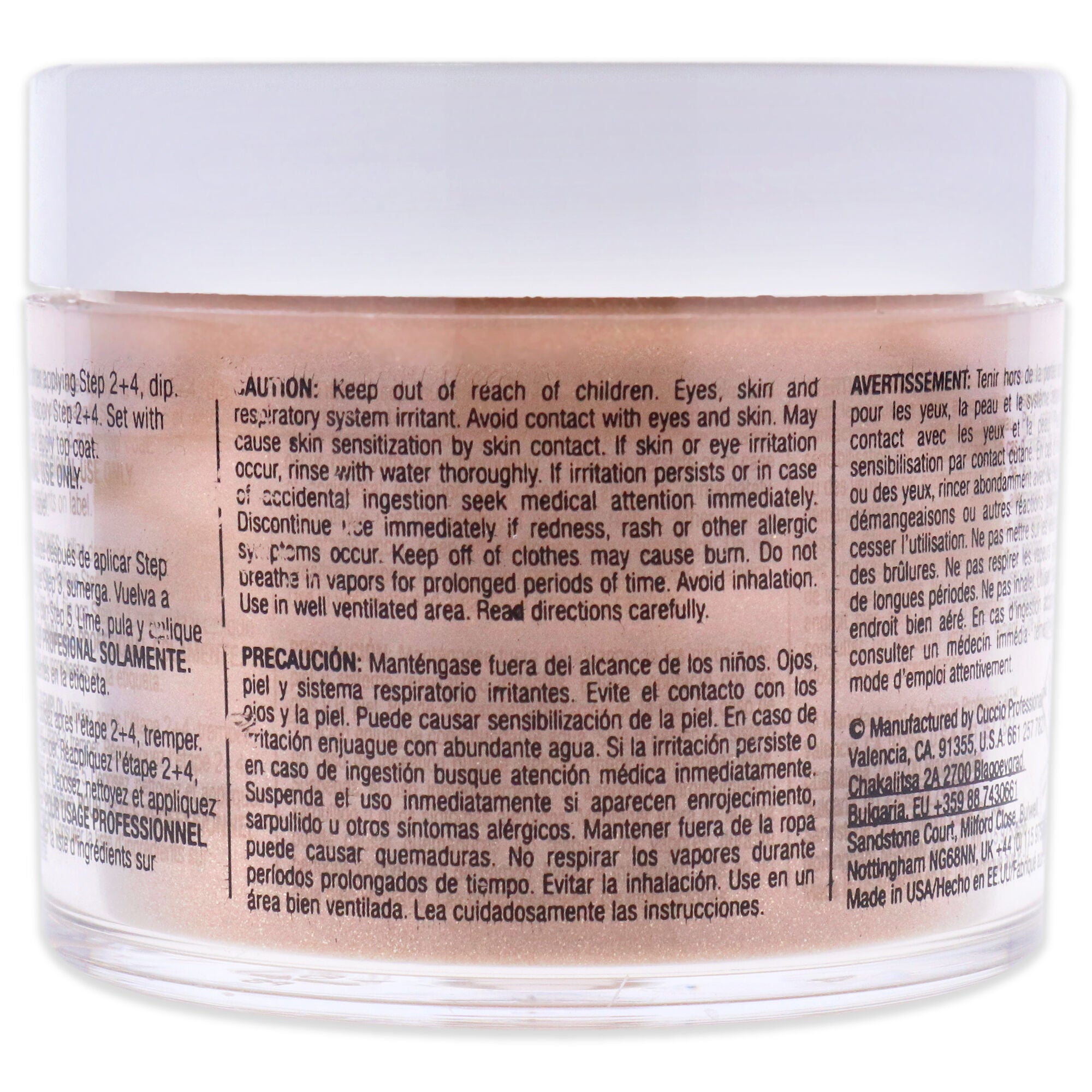 Pro Powder Polish Nail Colour Dip System - Rose Gold Slippers by Cuccio Colour for Women - 1.6 oz Nail Powder, See Description, alternate image number 2
