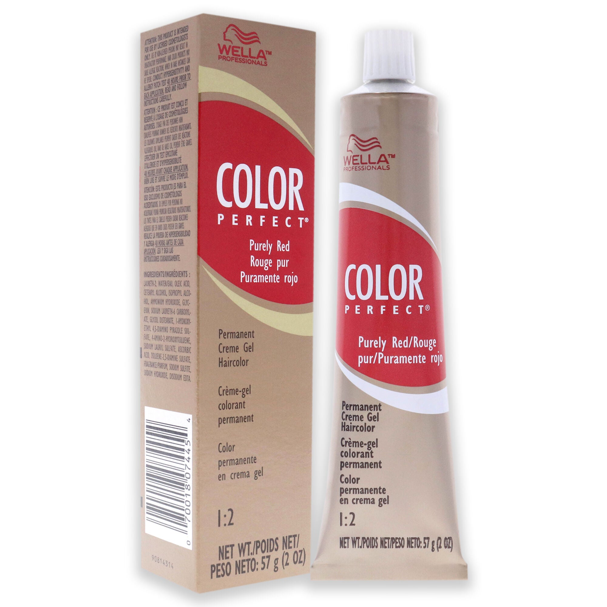 Color Charm Permanent Hair Color Gel - 5 RR Level 5 Pure Red by Wella for Unisex - 2 oz Hair Color, See Description, alternate image number 1