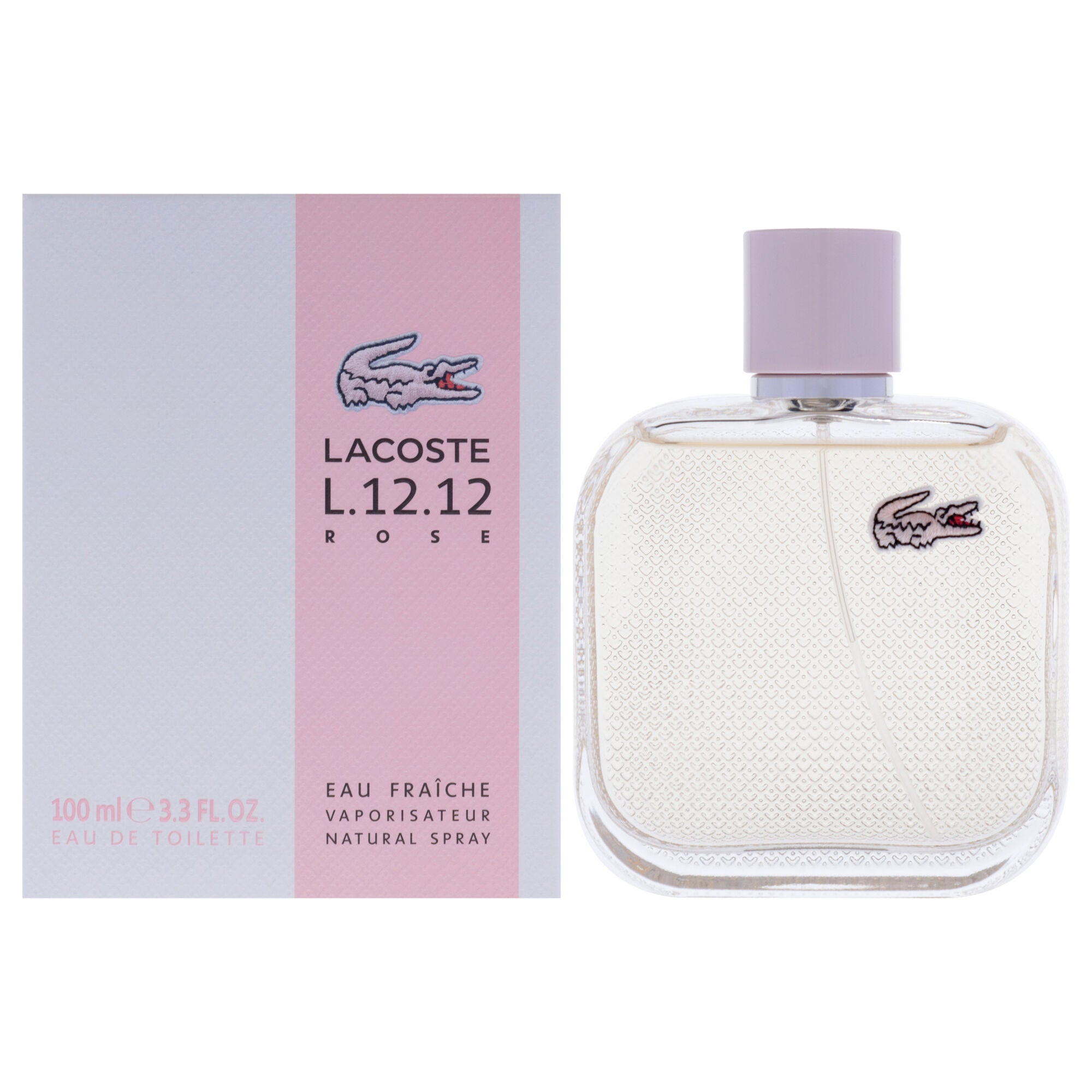 Lacoste Eau De L.12.12 Rose Eau Fraiche by Lacoste for Women - 3.3 oz EDT Spray, Clear, hi-res image number 0