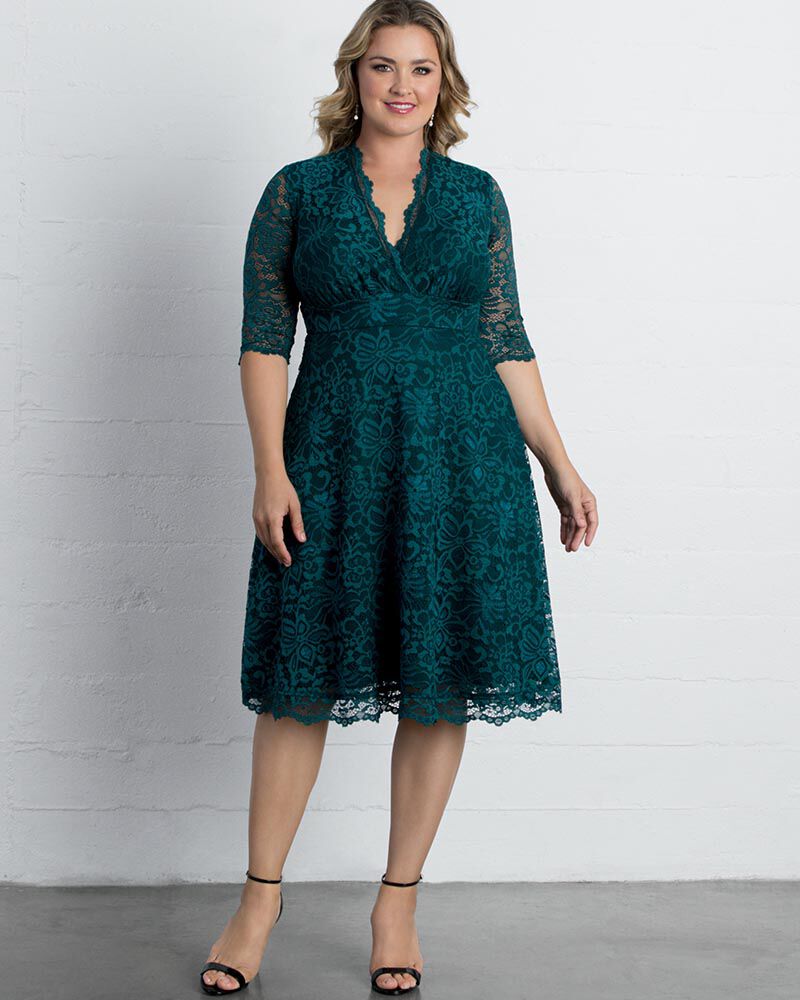 Mademoiselle Lace Cocktail Dress, Emerald Green, hi-res image number 0