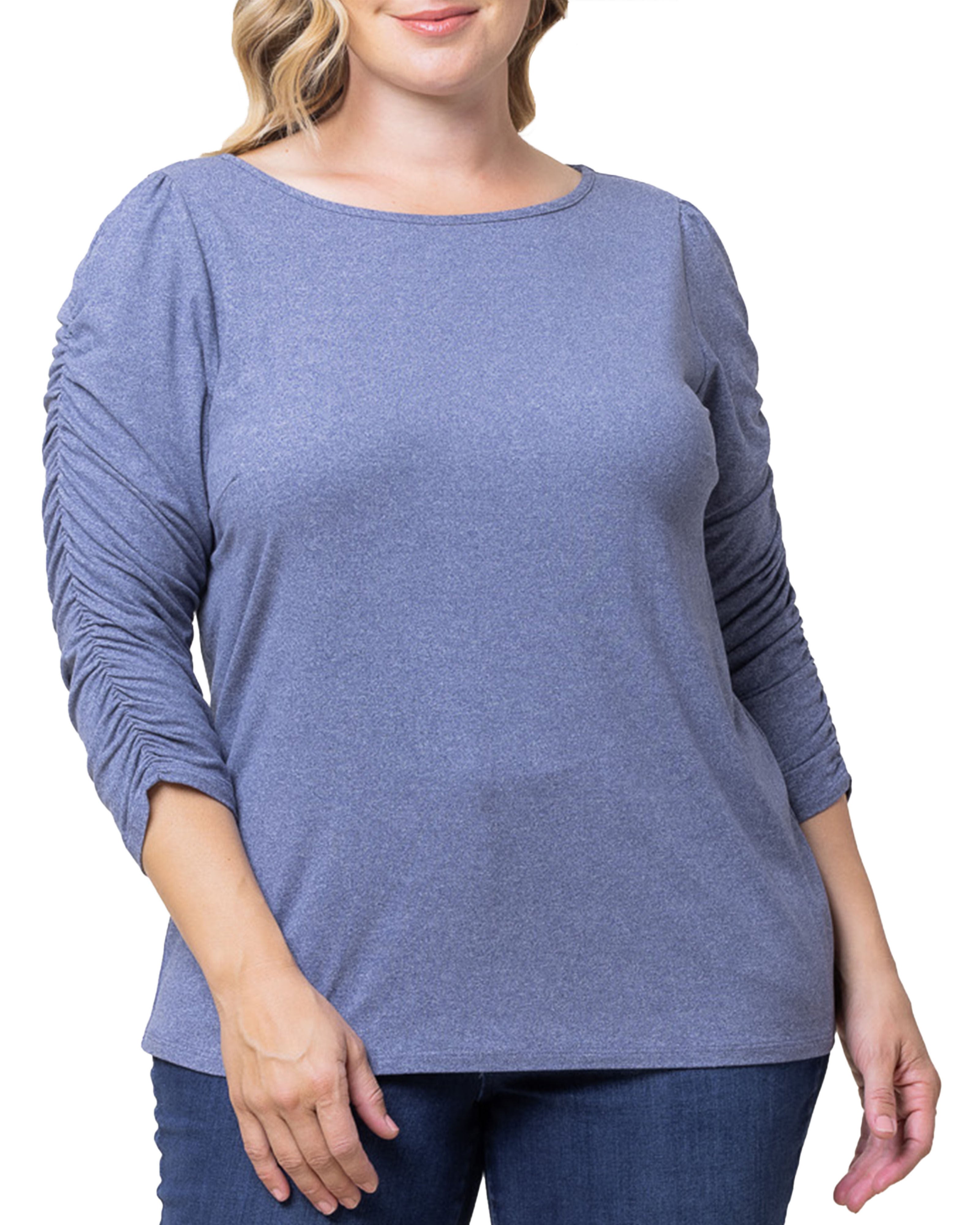 Reverie Ruched Top, HEATHER INDIGO / Dusty Blue, alternate image number 2
