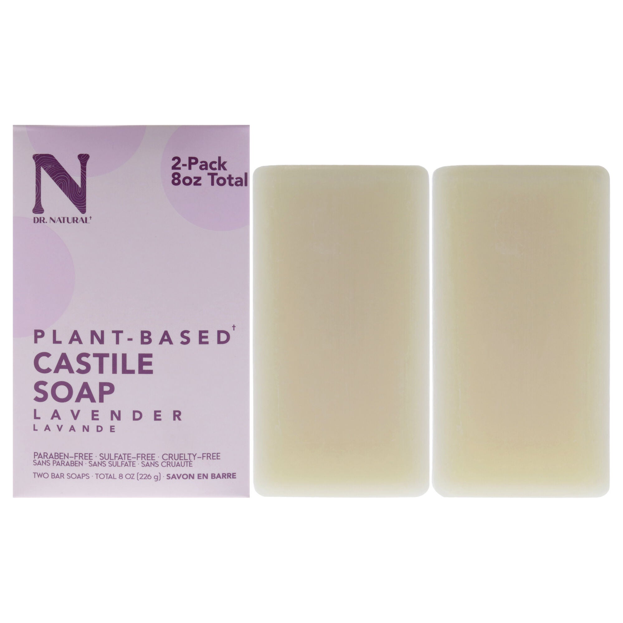 Castile Bar Soap - Lavender by Dr. Natural for Unisex - 2 x 8 oz Soap ...