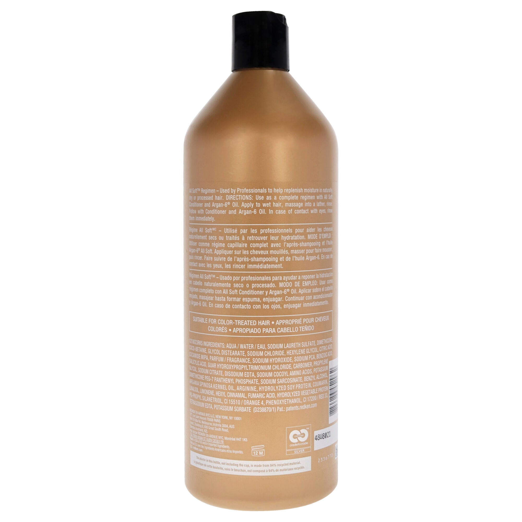 All Soft Shampoo-NP by Redken for Unisex - 33.8 oz Shampoo, , alternate image number 2