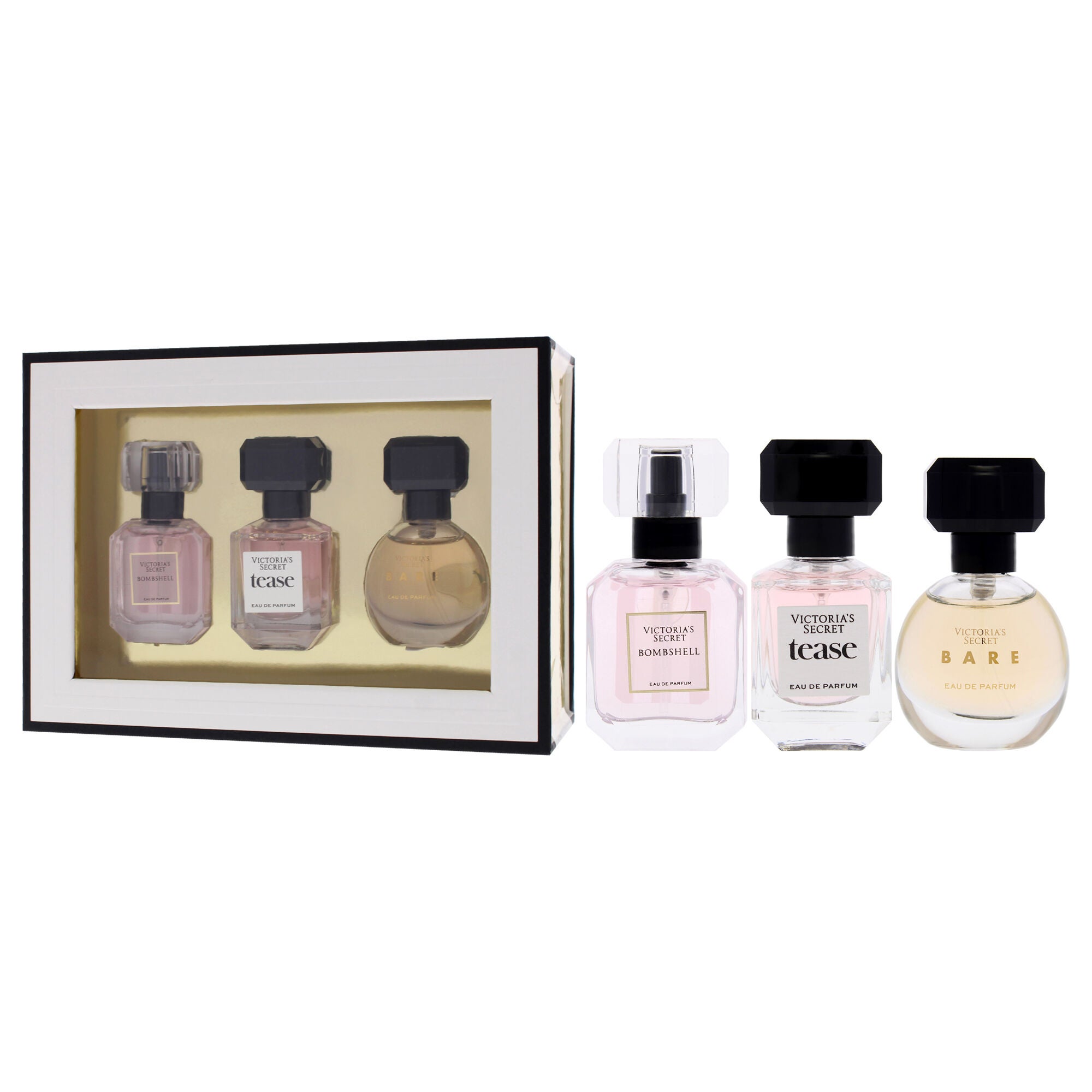 Victorias Secret by Victorias Secret for Women - 3 Pc Mini Gift Set 0.25oz Bombshell EDP Spray, 0.25oz Tease EDP Spray, 0.25oz Bare EDP Spray, Clear, alternate image number 3