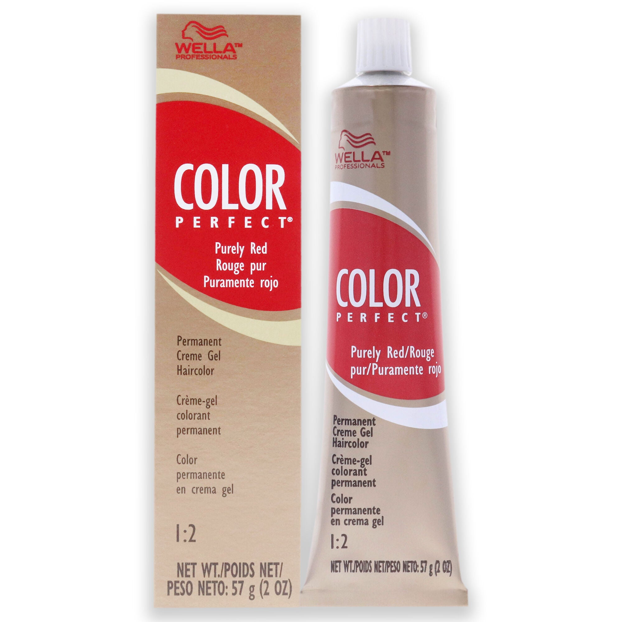 Color Charm Permanent Hair Color Gel - 5 RR Level 5 Pure Red by Wella for Unisex - 2 oz Hair Color, See Description, hi-res image number 0