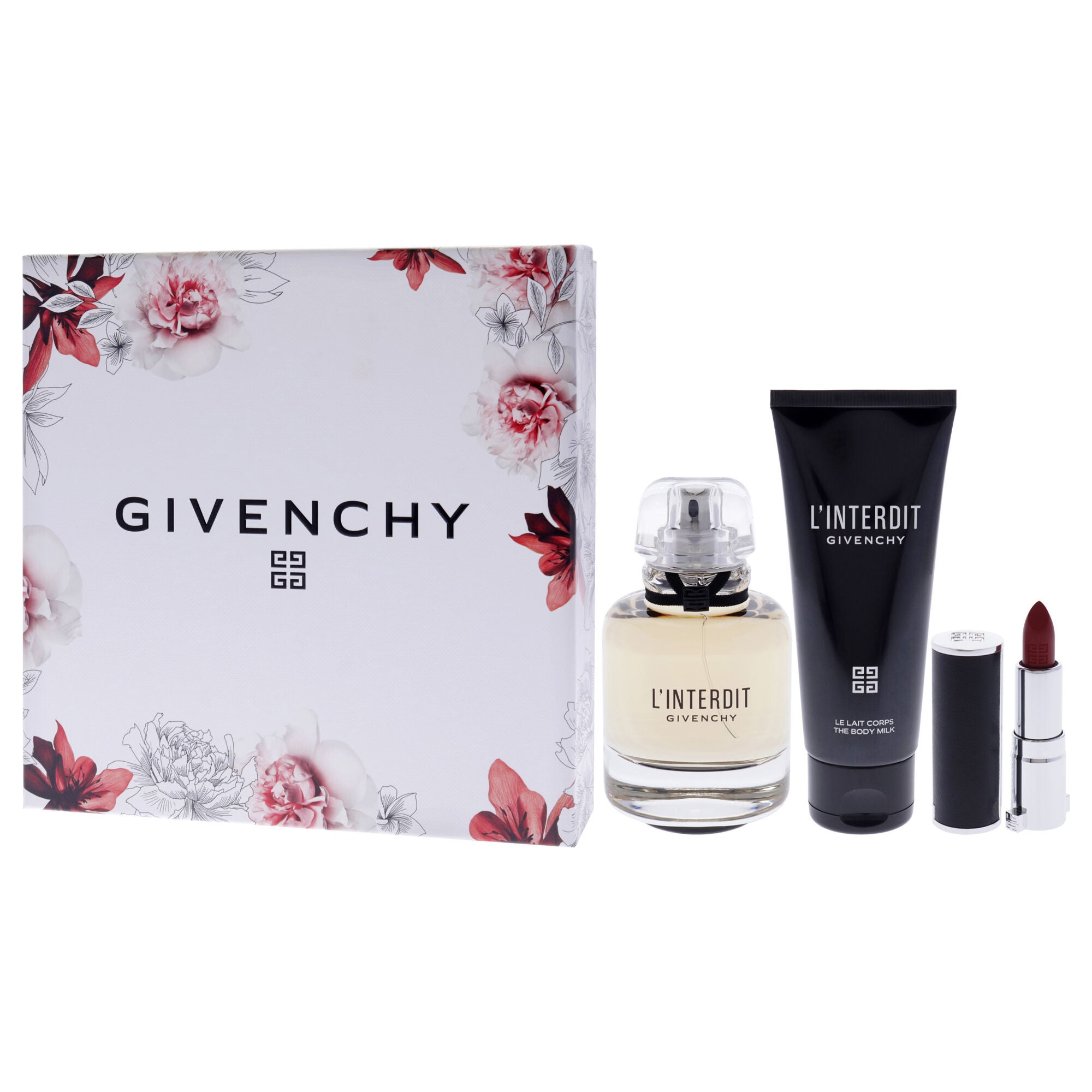 LInterdit by Givenchy for Women - 3 Pc Gift Set 2.7oz EDP Spray, 2.5oz Body Milk, 0.05oz Lipstick, See Description, alternate image number 3