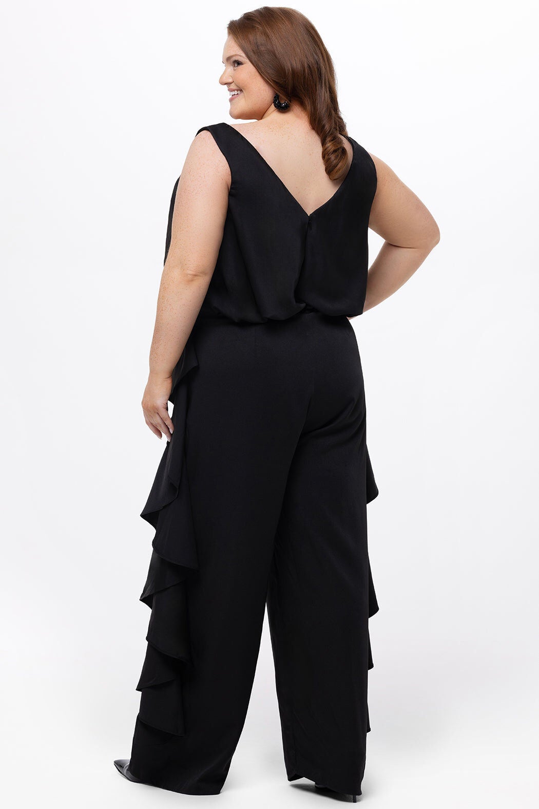 JUMP START RUFFLE JUMPSUIT, Black / Black, alternate image number 2