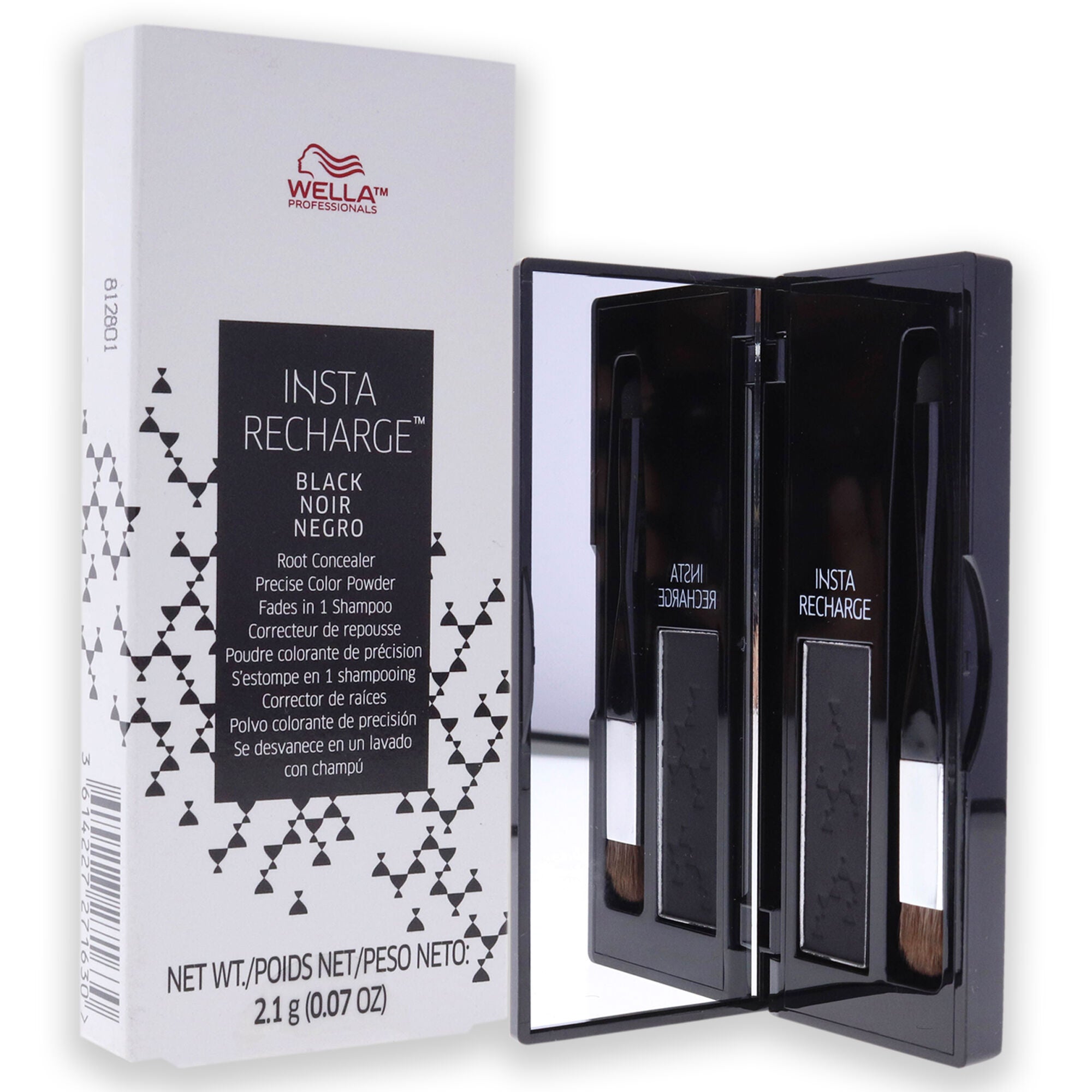 Insta Recharge Root Concealer Powder - Black by Wella for Unisex - 0.07 oz Hair Color, See Description, alternate image number 1