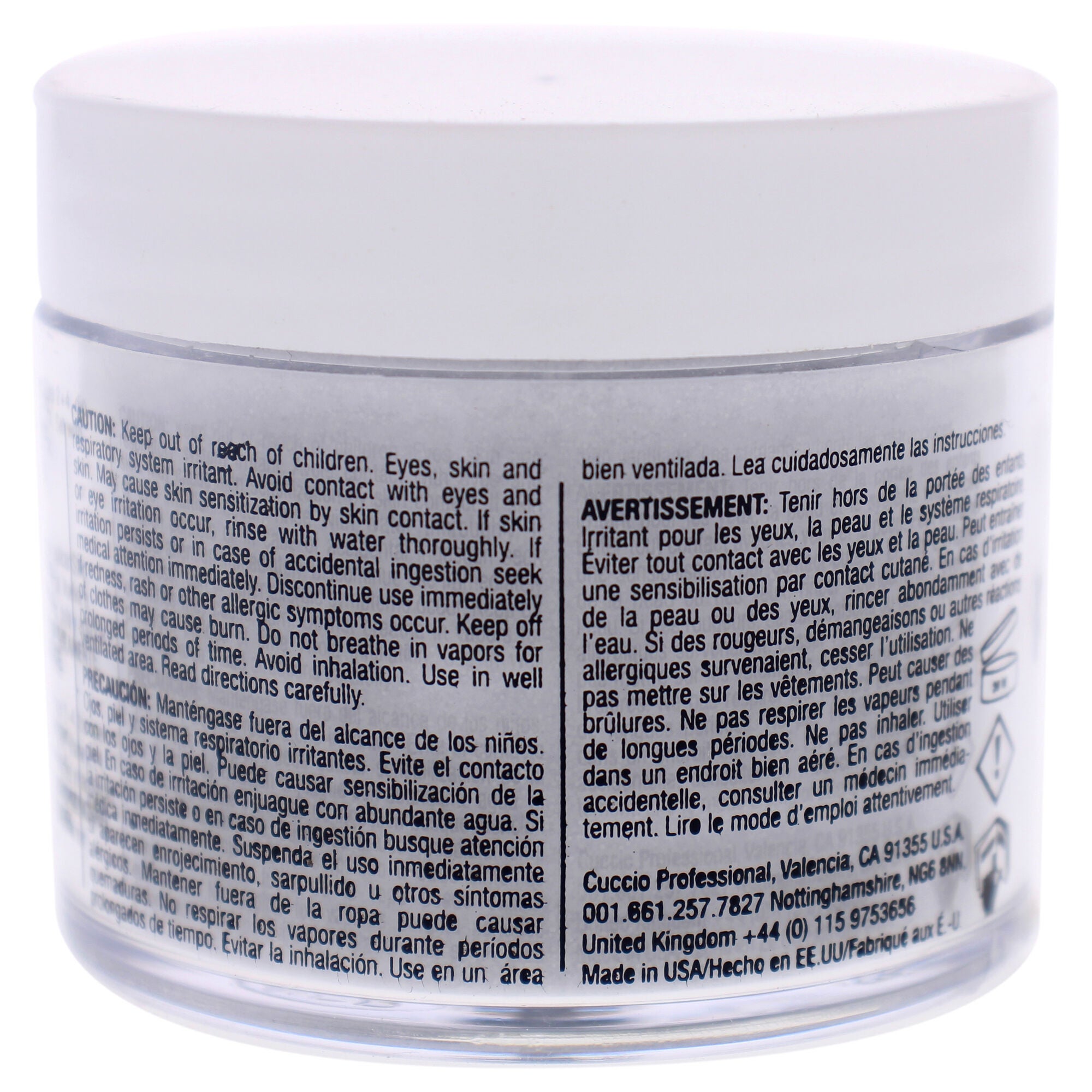 Pro Powder Polish Nail Colour Dip System - Platinum Silver Glitter by Cuccio Colour for Women - 1.6 oz Nail Powder, See Description, alternate image number 1