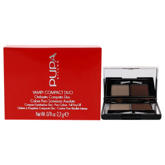 Vamp! Compact Duo Eyeshadow - 005 Milk Chocolate by Pupa Milano for Women - 0.078 oz Eye Shadow, NA, hi-res image number null