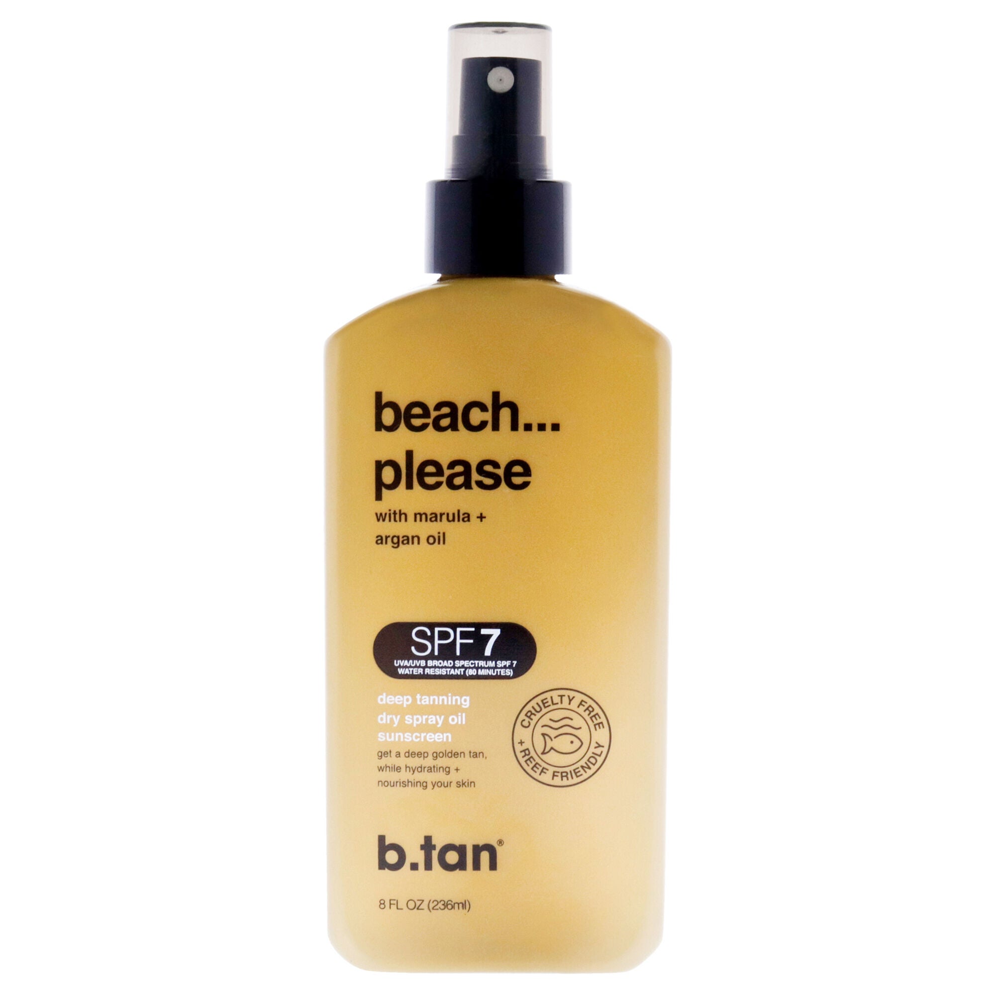 Beach Please Deep Tanning Dry Spray Sunscreen Oil SPF 7 by B.Tan for Unisex - 6.7 oz Sunscreen, See Description, hi-res image number 0